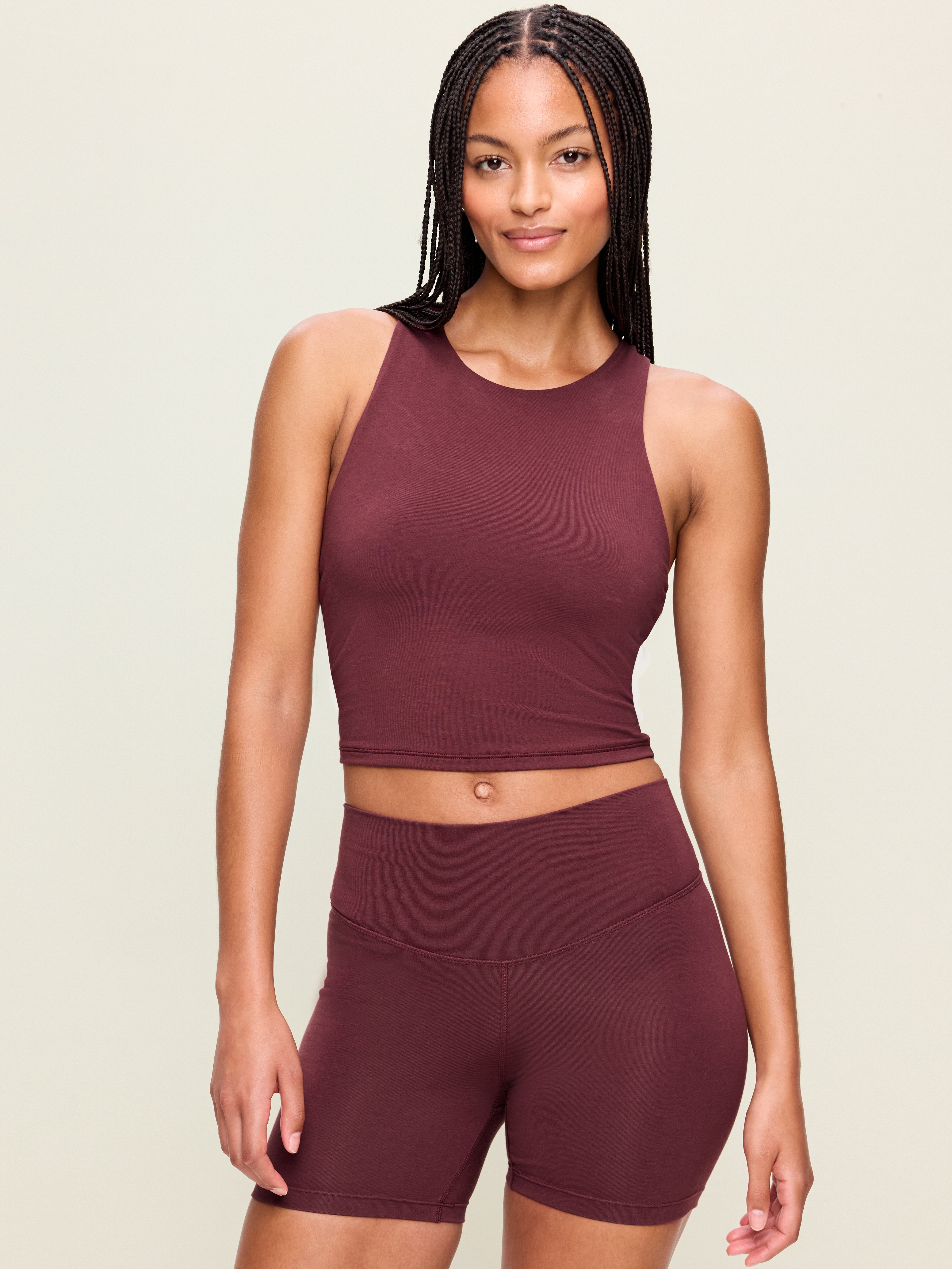 Light Support PowerChill High-Neck Racerback Sports Bra - Wine Tasting - 1