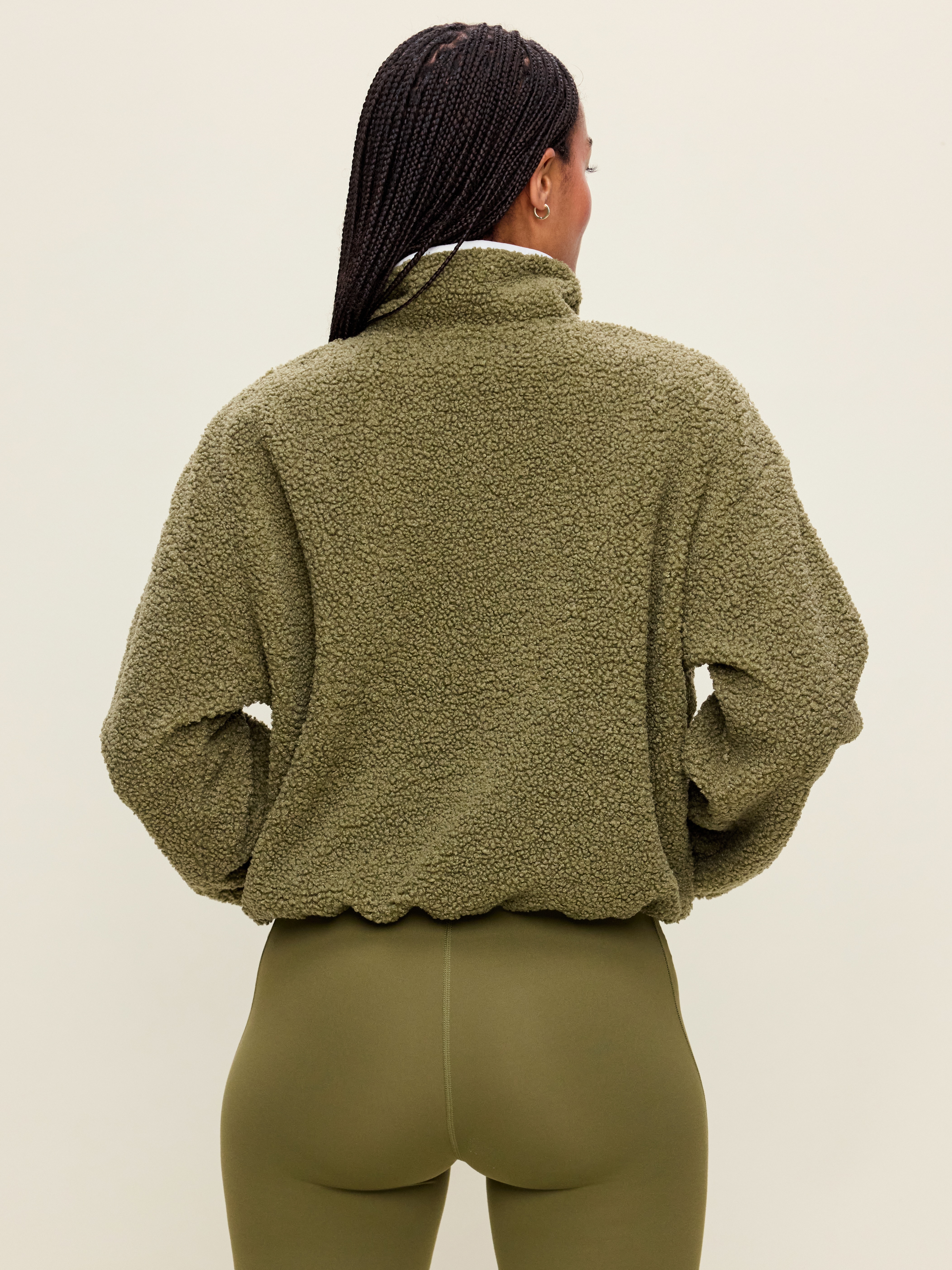 Loose Sherpa Quarter-Zip Pullover - Hearthwood - 2