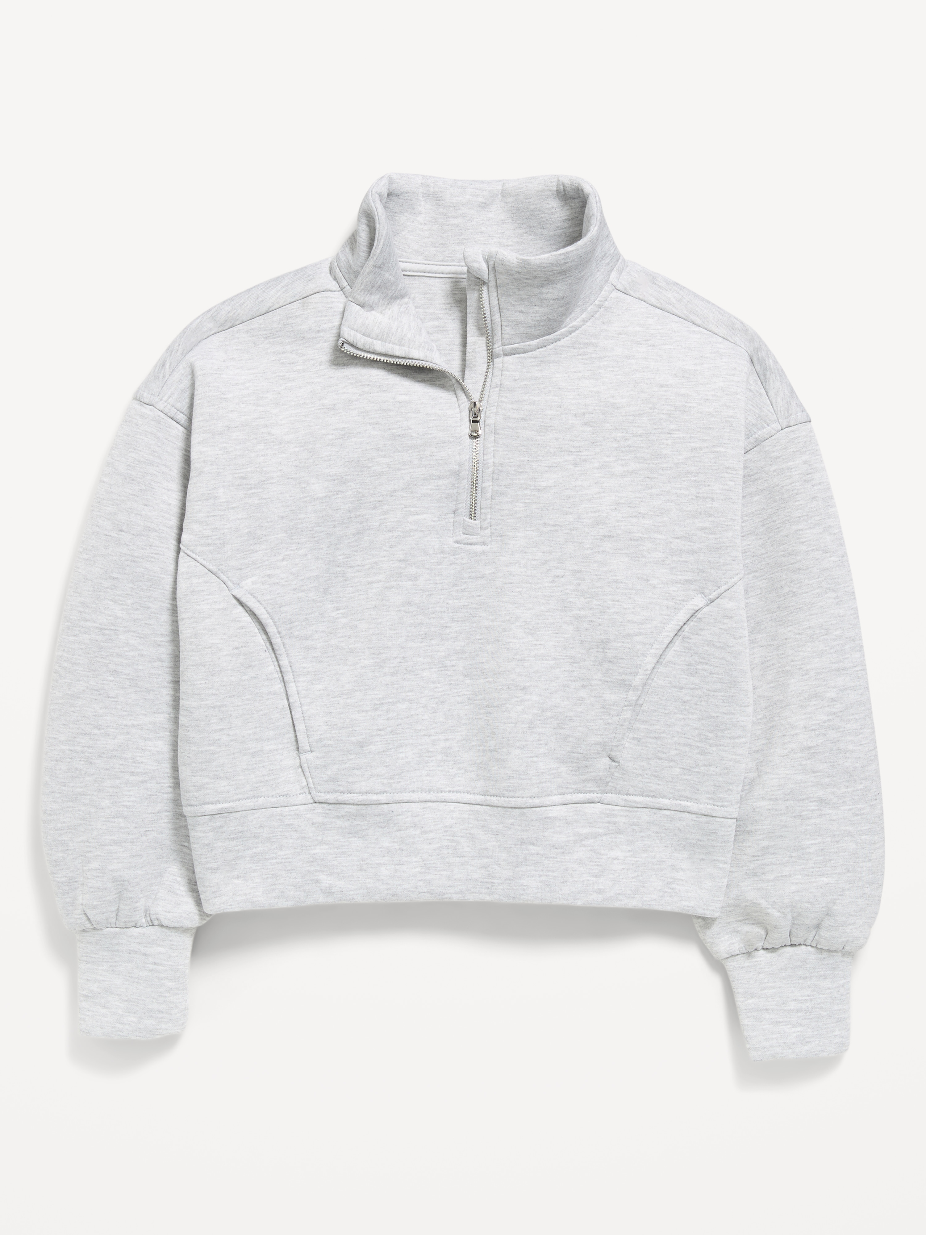 Bounce Fleece Half-Zip Pullover Sweatshirt for Girls - Heather Gray - 3