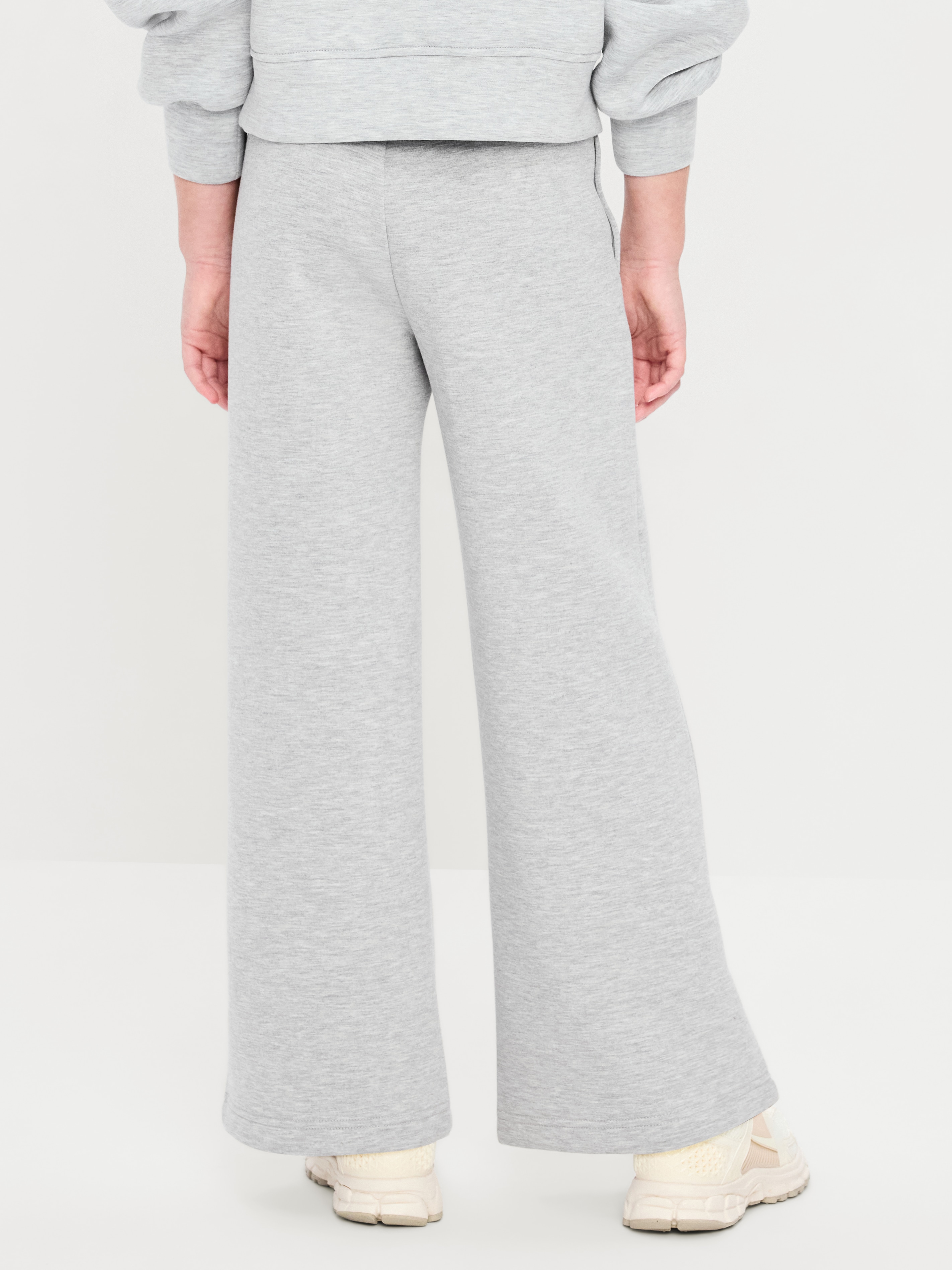High-Waisted Bounce Fleece Wide-Leg Sweatpants for Girls - Heather Gray - 2
