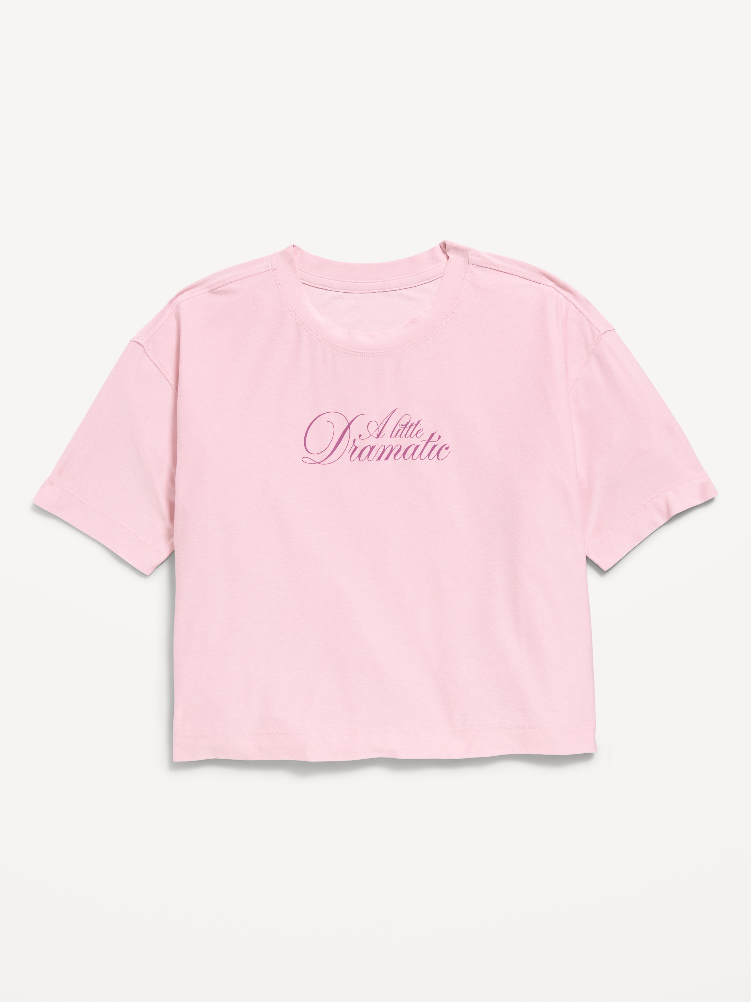 CloudMotion Short-Sleeve Boxy T-Shirt for Girls - Pink Sky - 3
