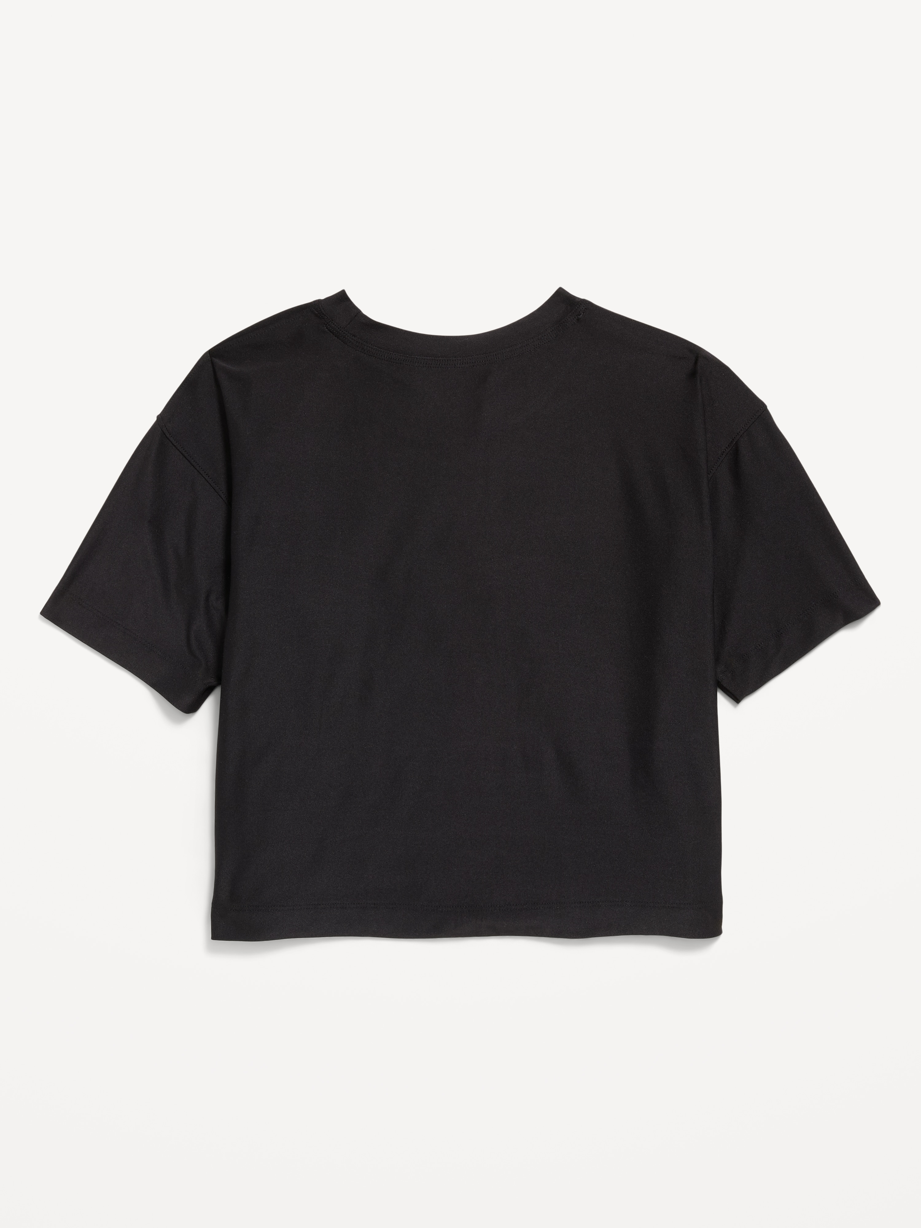 CloudMotion Short-Sleeve Boxy T-Shirt for Girls - Black - 4
