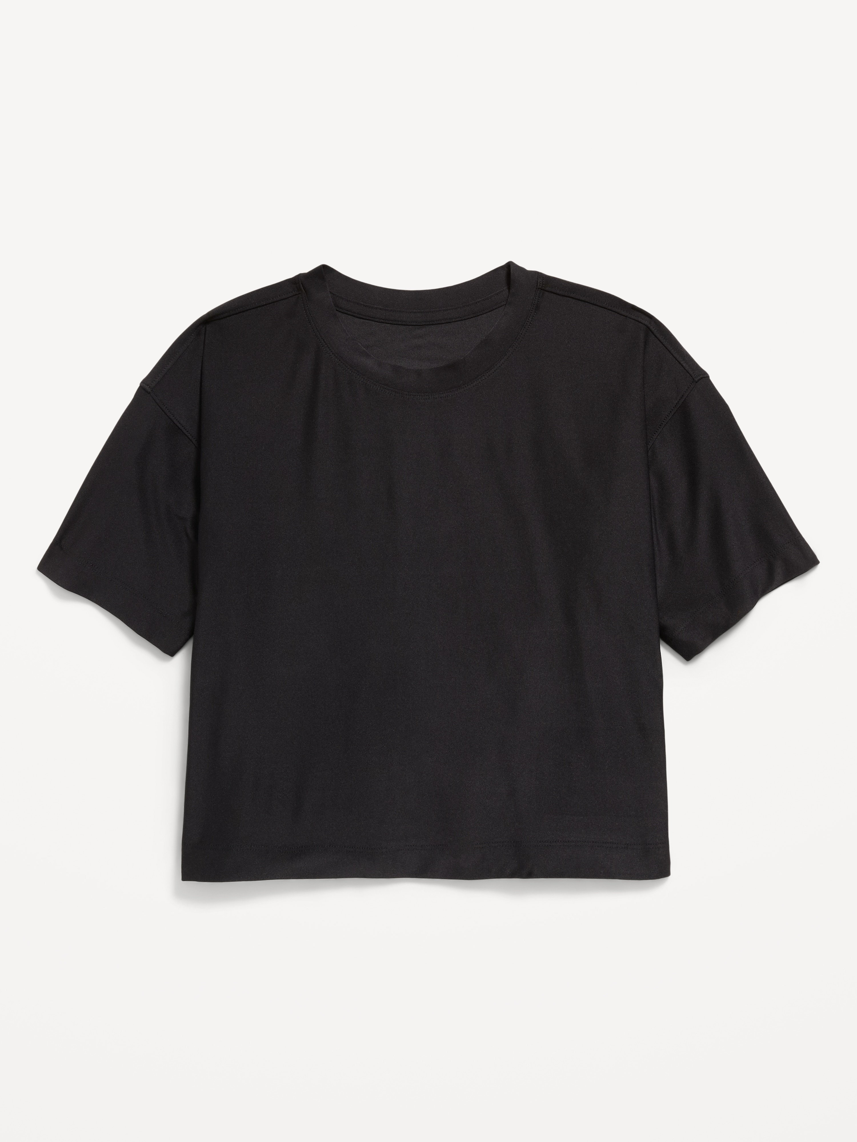 CloudMotion Short-Sleeve Boxy T-Shirt for Girls - Black - 3