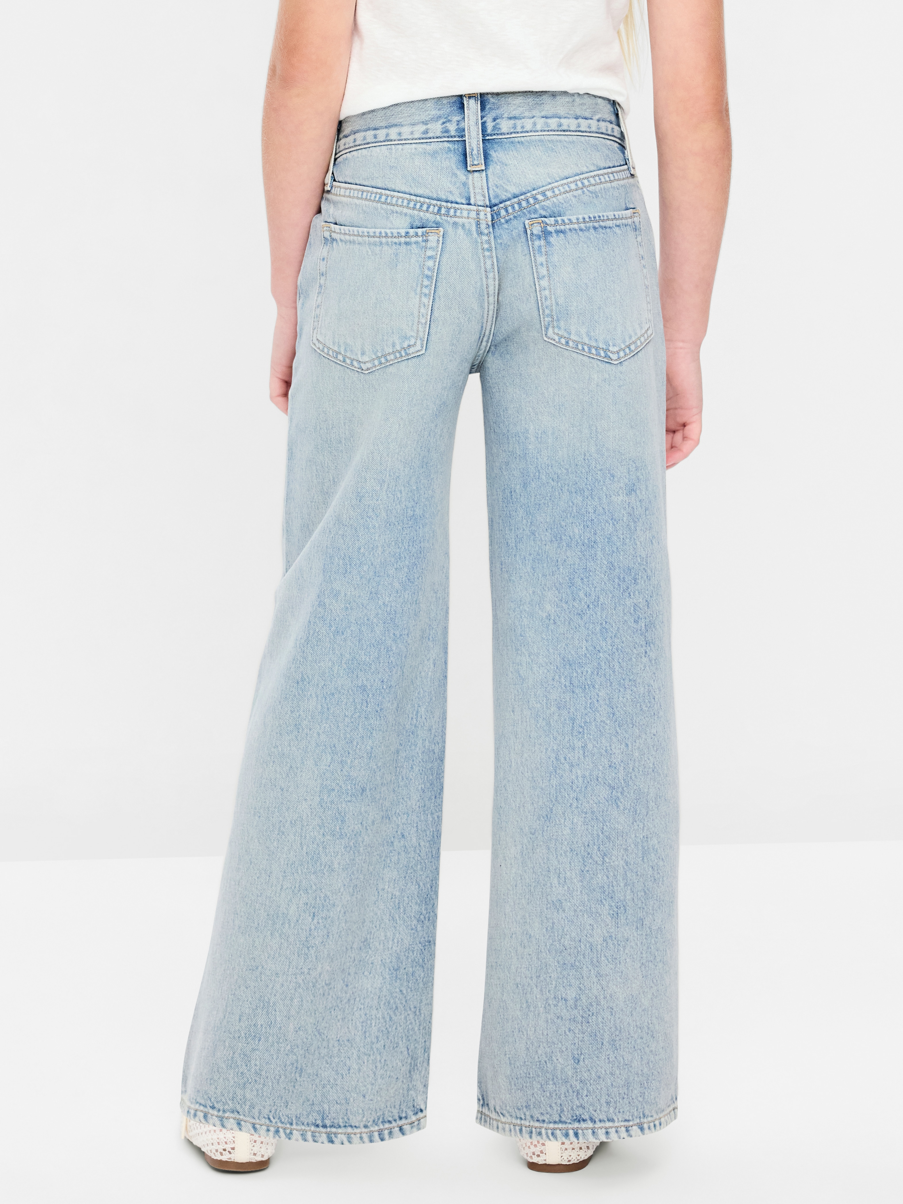 Super Baggy Wide-Leg Embroidered Jeans for Girls - Sunset - 2