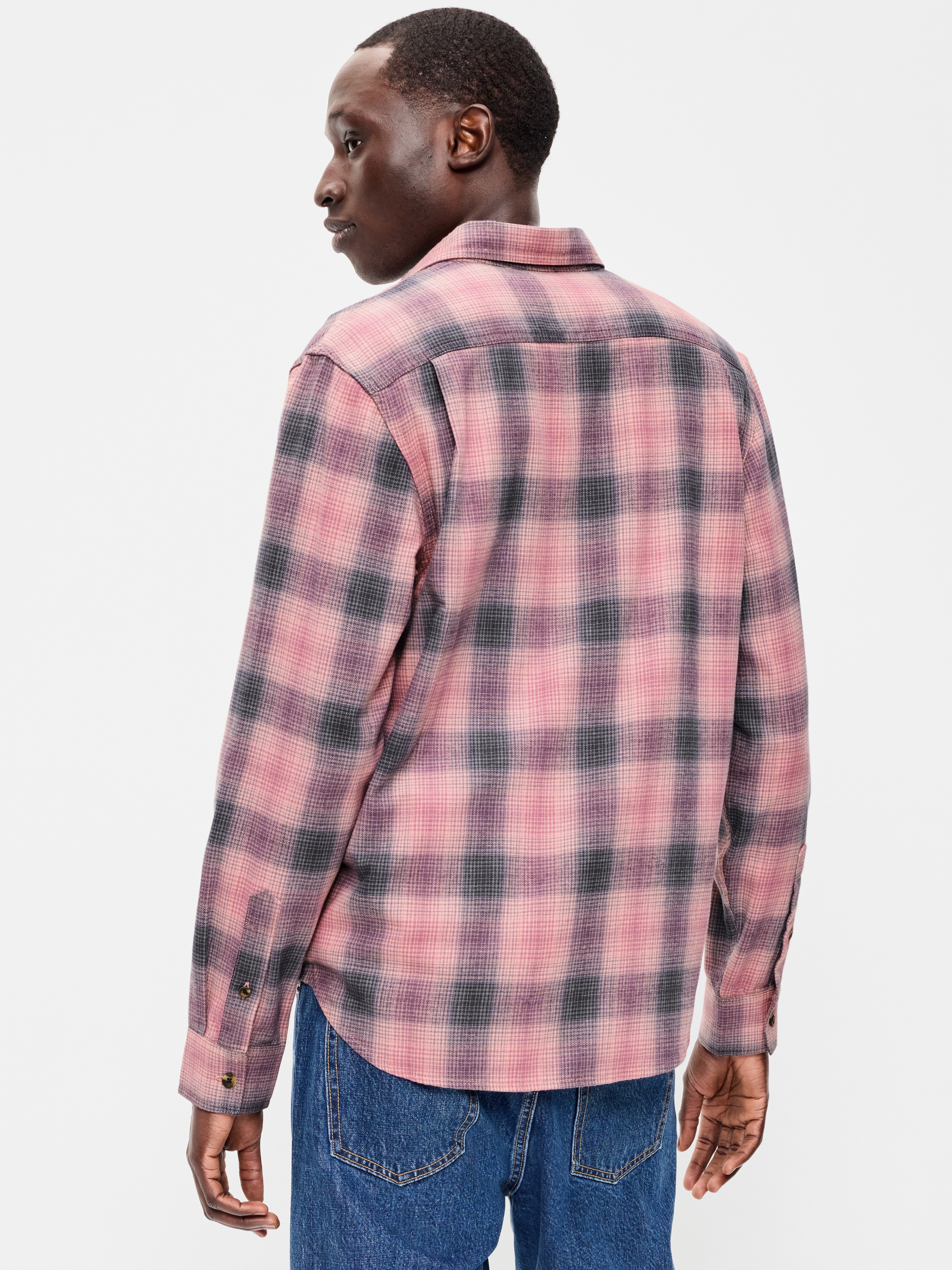Relaxed Long-Sleeve Flannel Pocket Shirt - Misty Dawn - 2