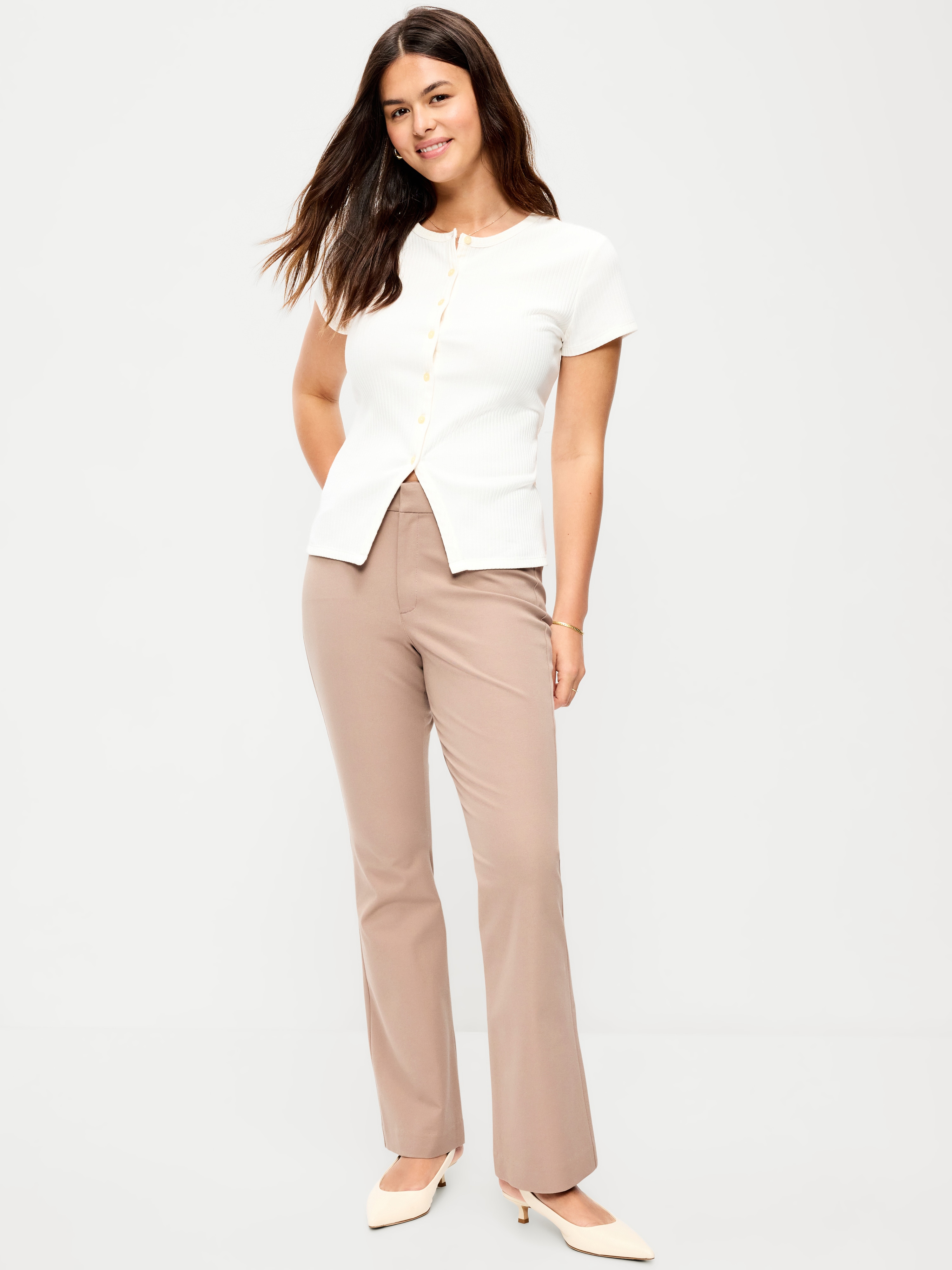 High-Waisted Pixie Flare Pants - Chocolate Malted - 1