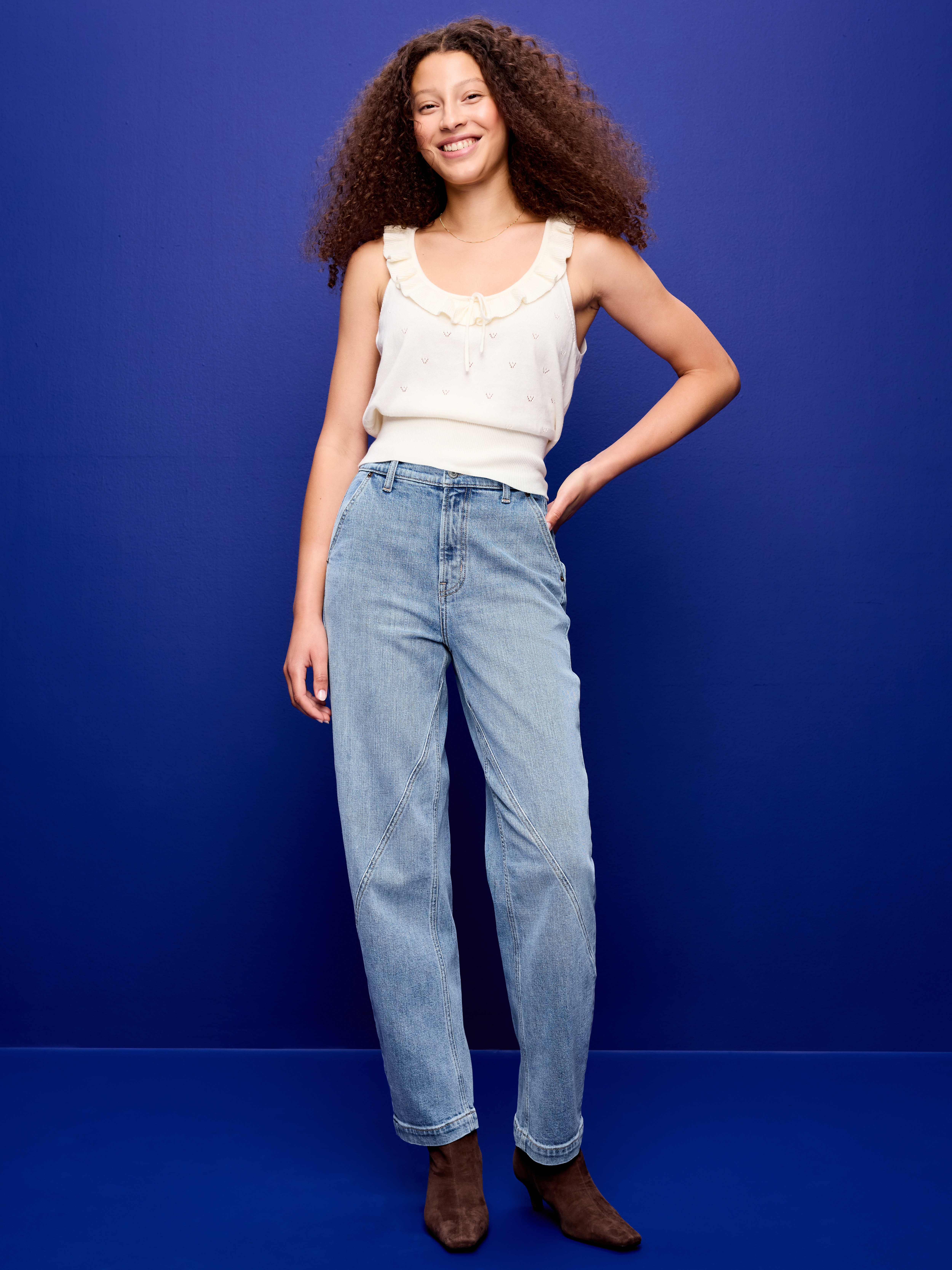 High-Waisted Baggy Barrel Jeans - Vintage Surf - 1