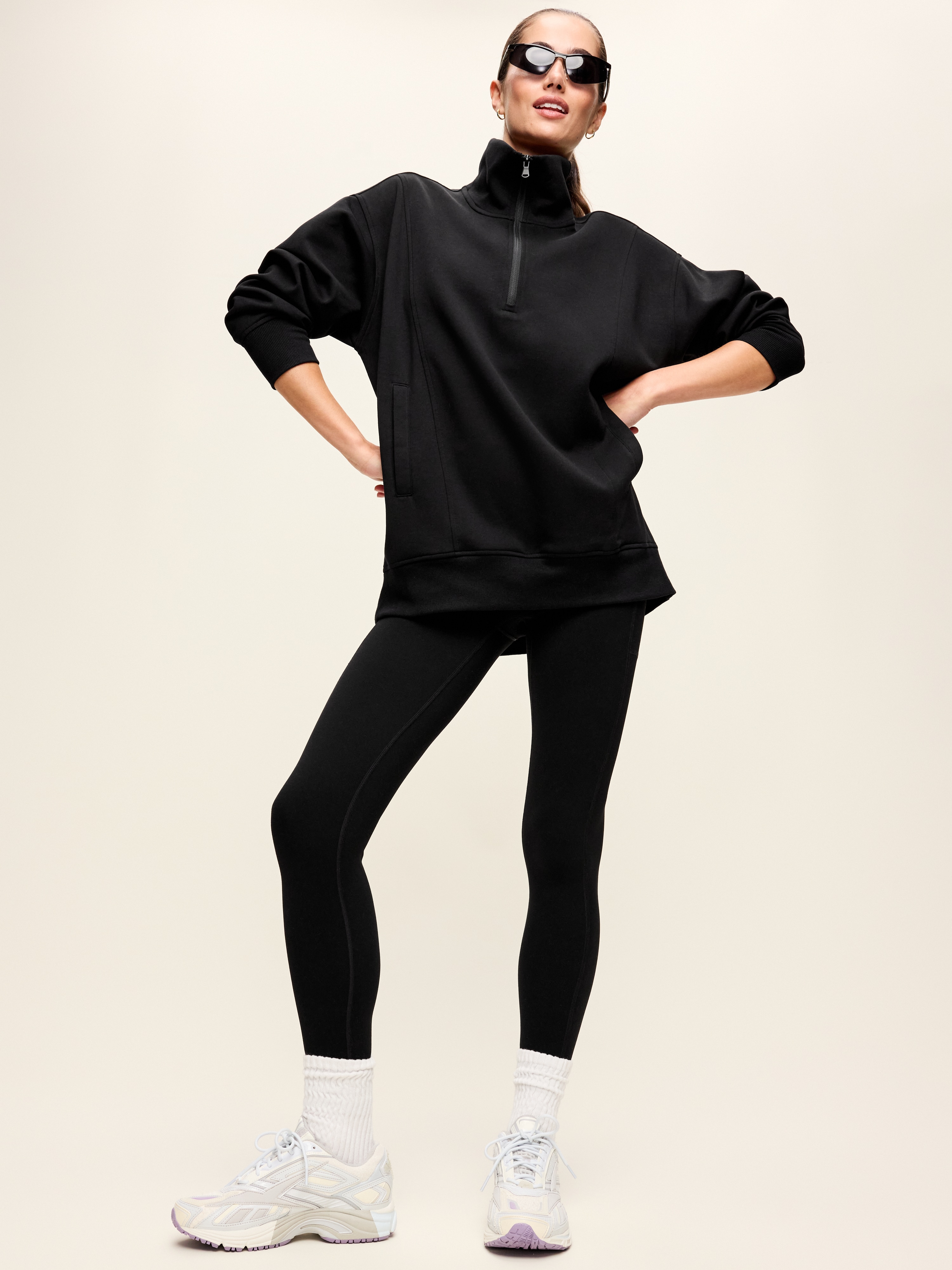 Dynamic Fleece Half-Zip Tunic Sweatshirt - Black Jack - 3