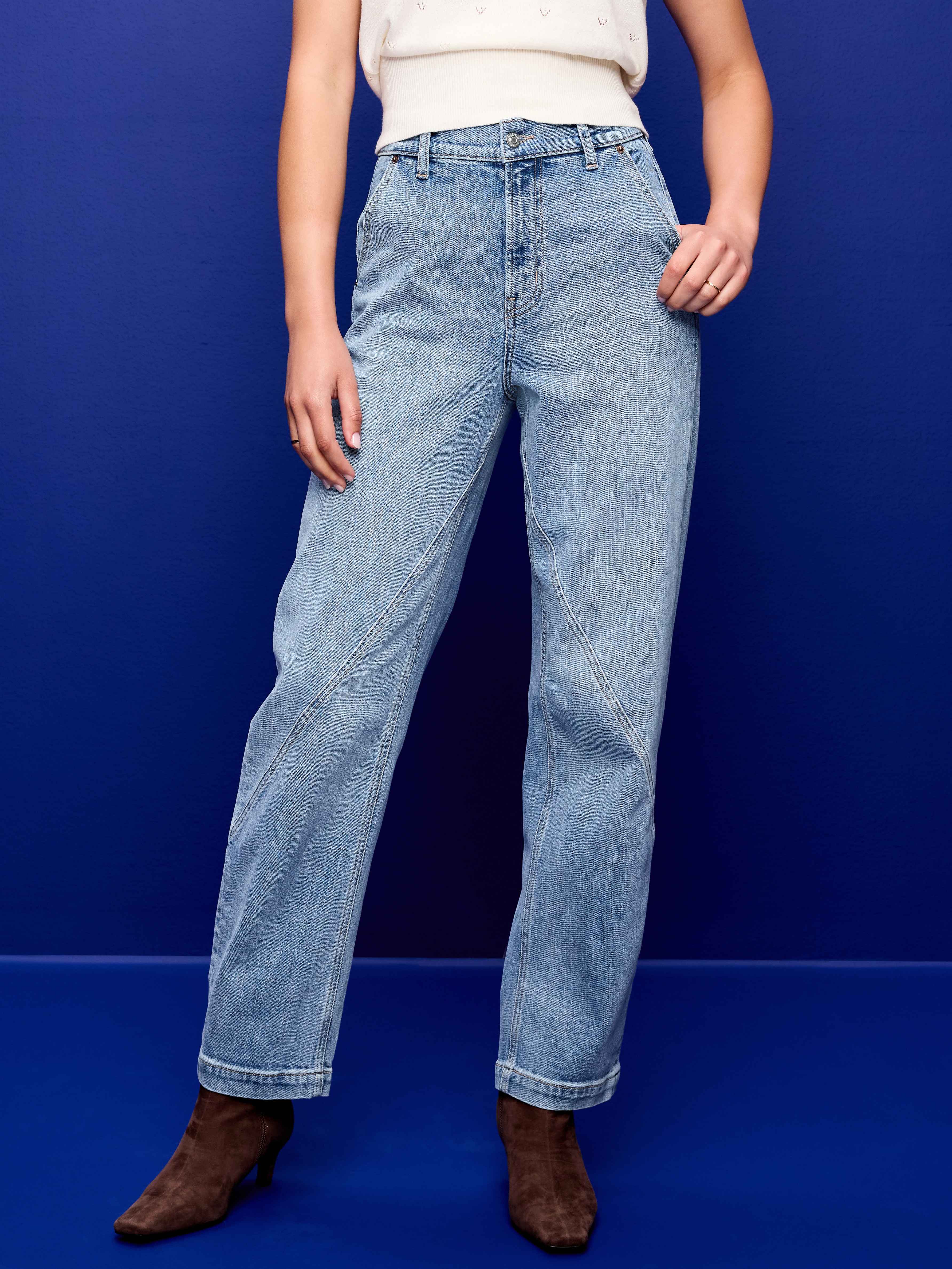High-Waisted Baggy Barrel Jeans - Vintage Surf - 2