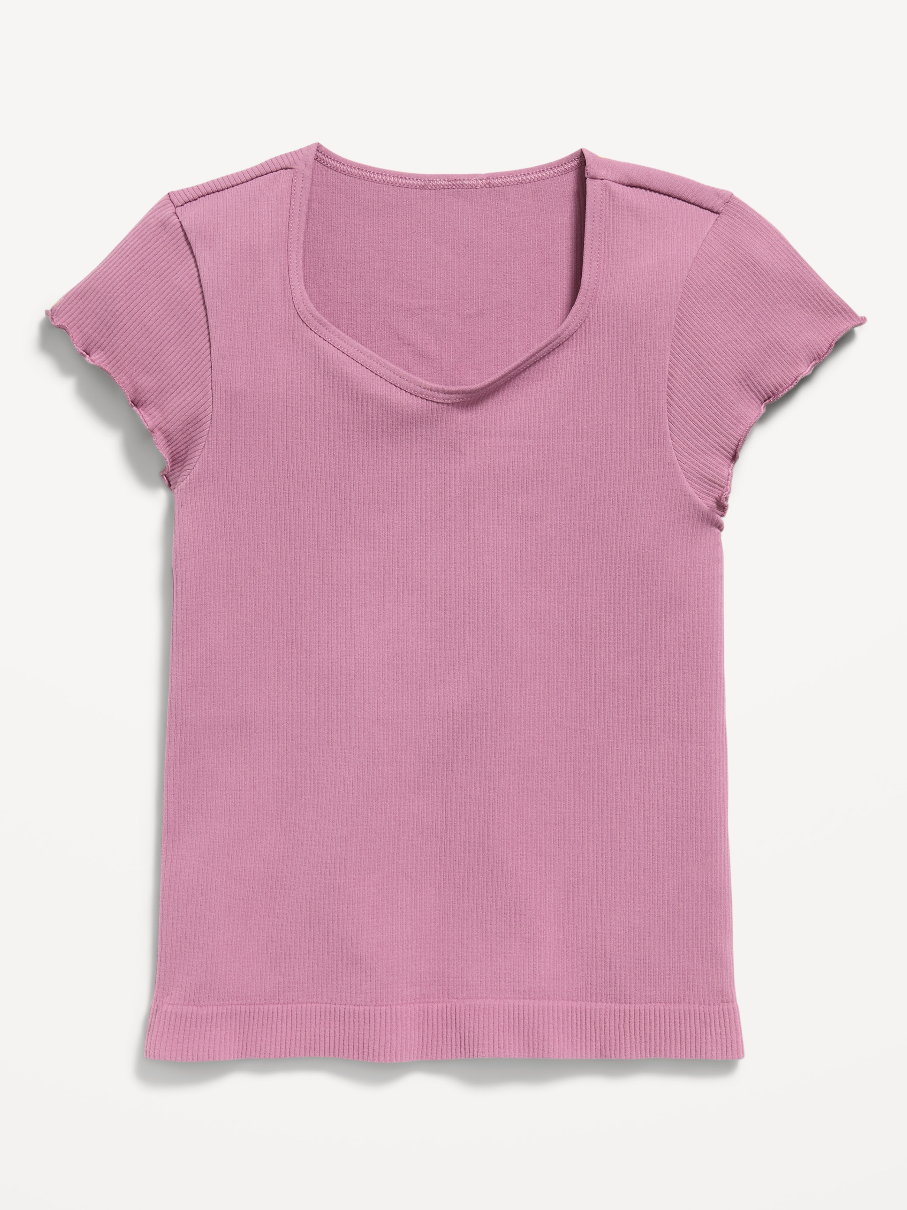 Fitted Seamless Ribbed  Performance Top for Girls - Rosewash - 3
