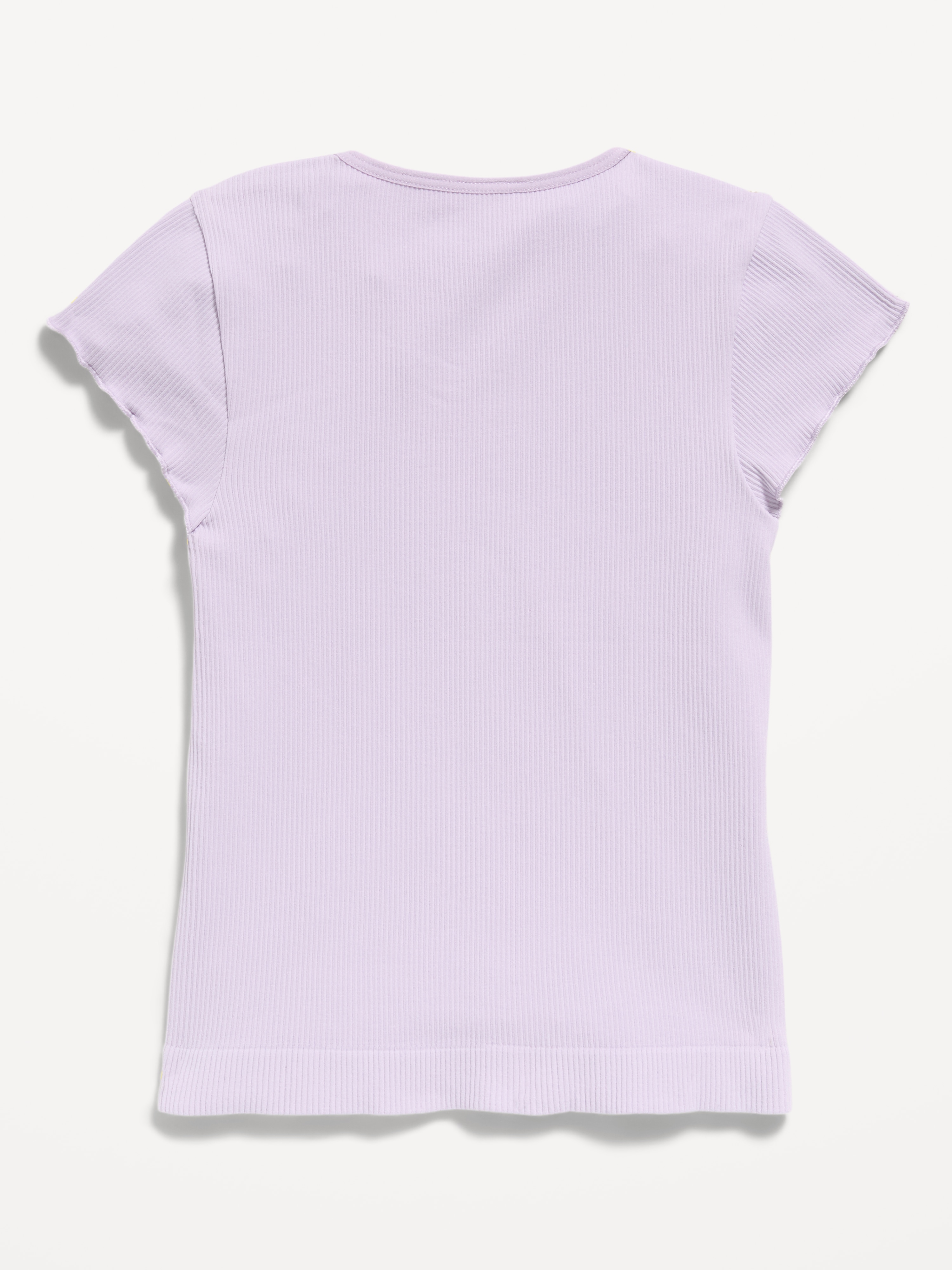 Fitted Seamless Ribbed  Performance Top for Girls - Dusky Lavender - 3