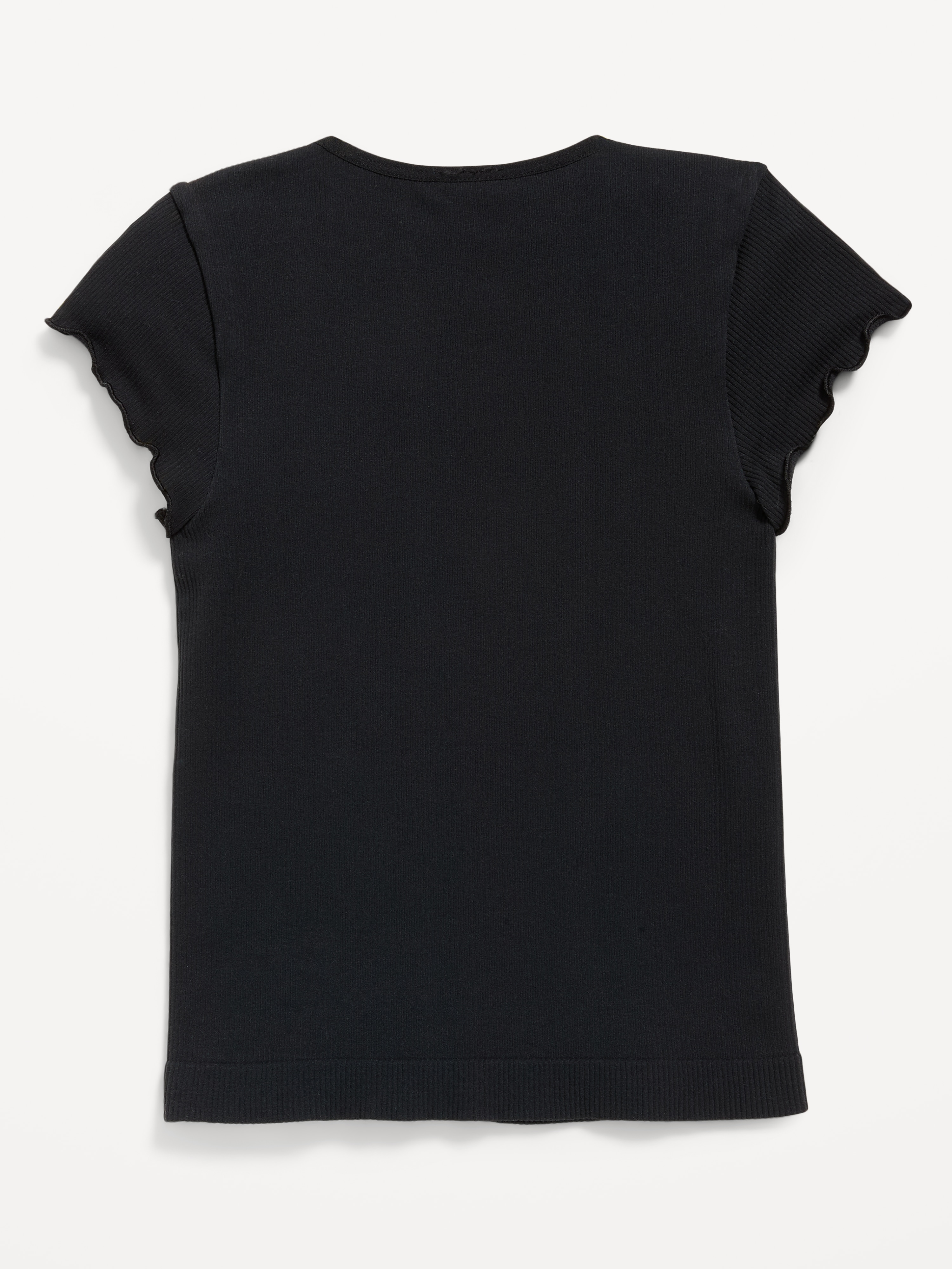 Fitted Seamless Ribbed  Performance Top for Girls - Black Jack - 4