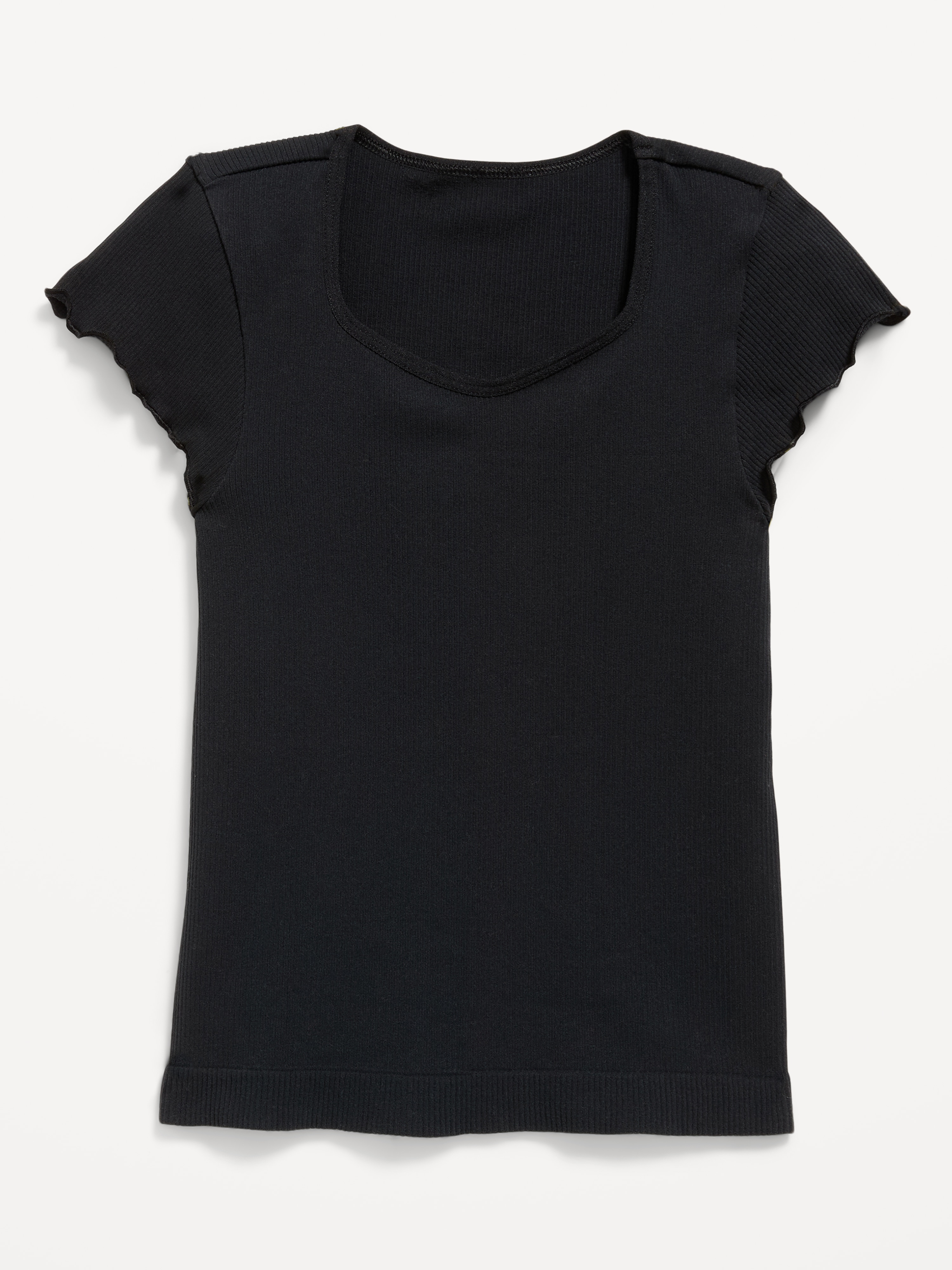 Fitted Seamless Ribbed  Performance Top for Girls - Black Jack - 3