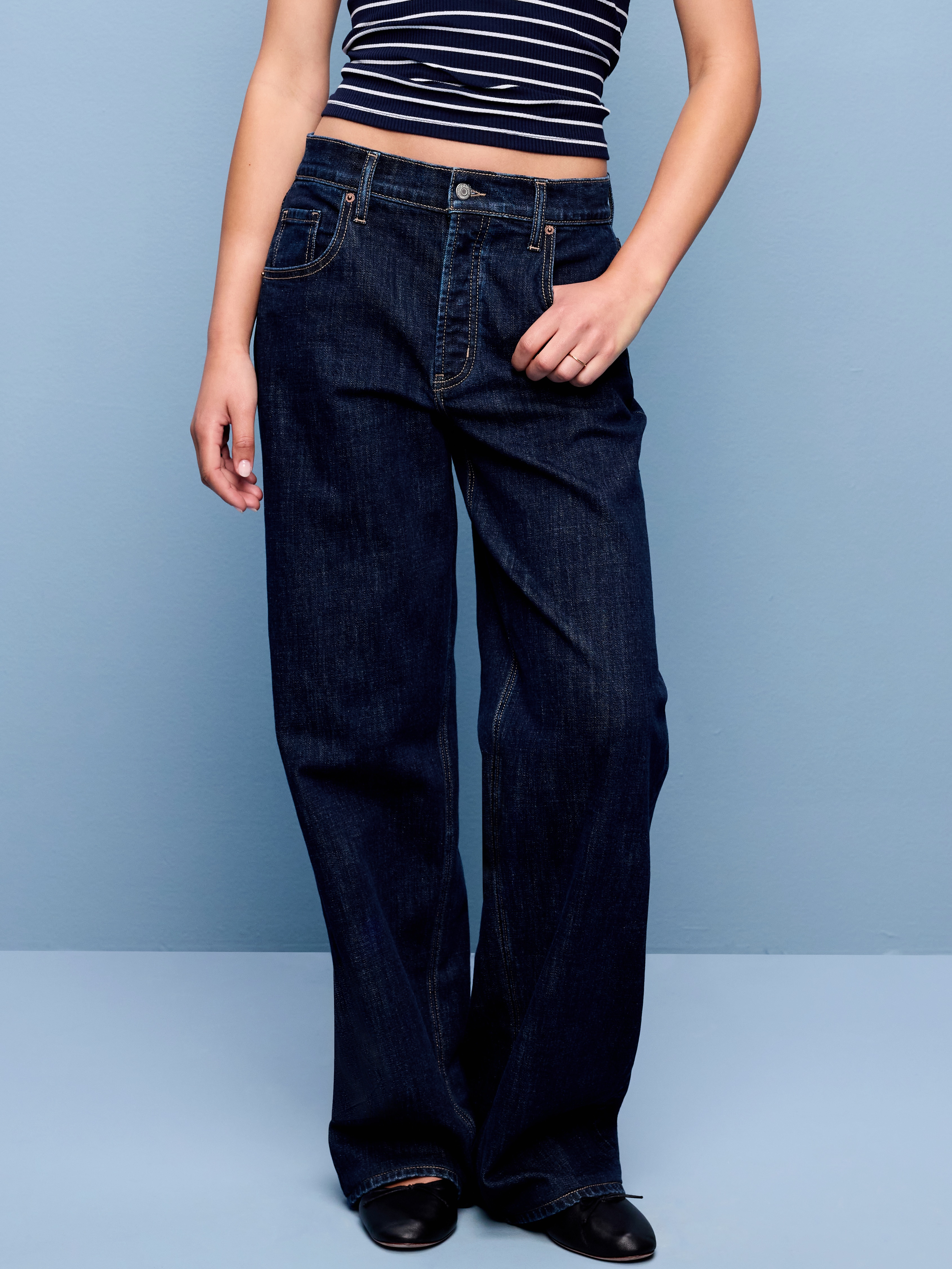 Mid-Rise Slouchy Wide-Leg Jeans - Joanna - 2