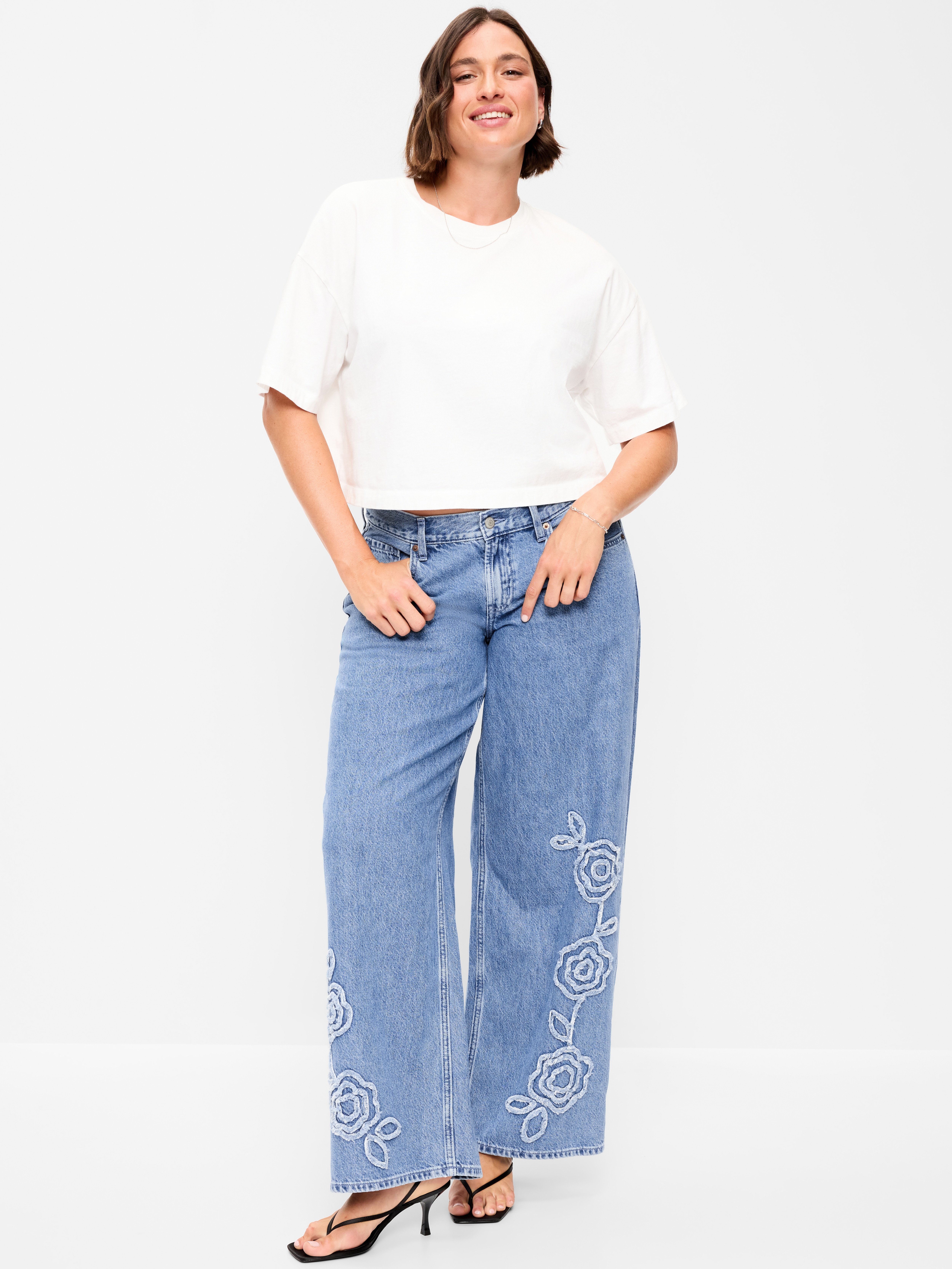 Low-Rise Baggy Wide-Leg Jeans - Medium Indigo - 5