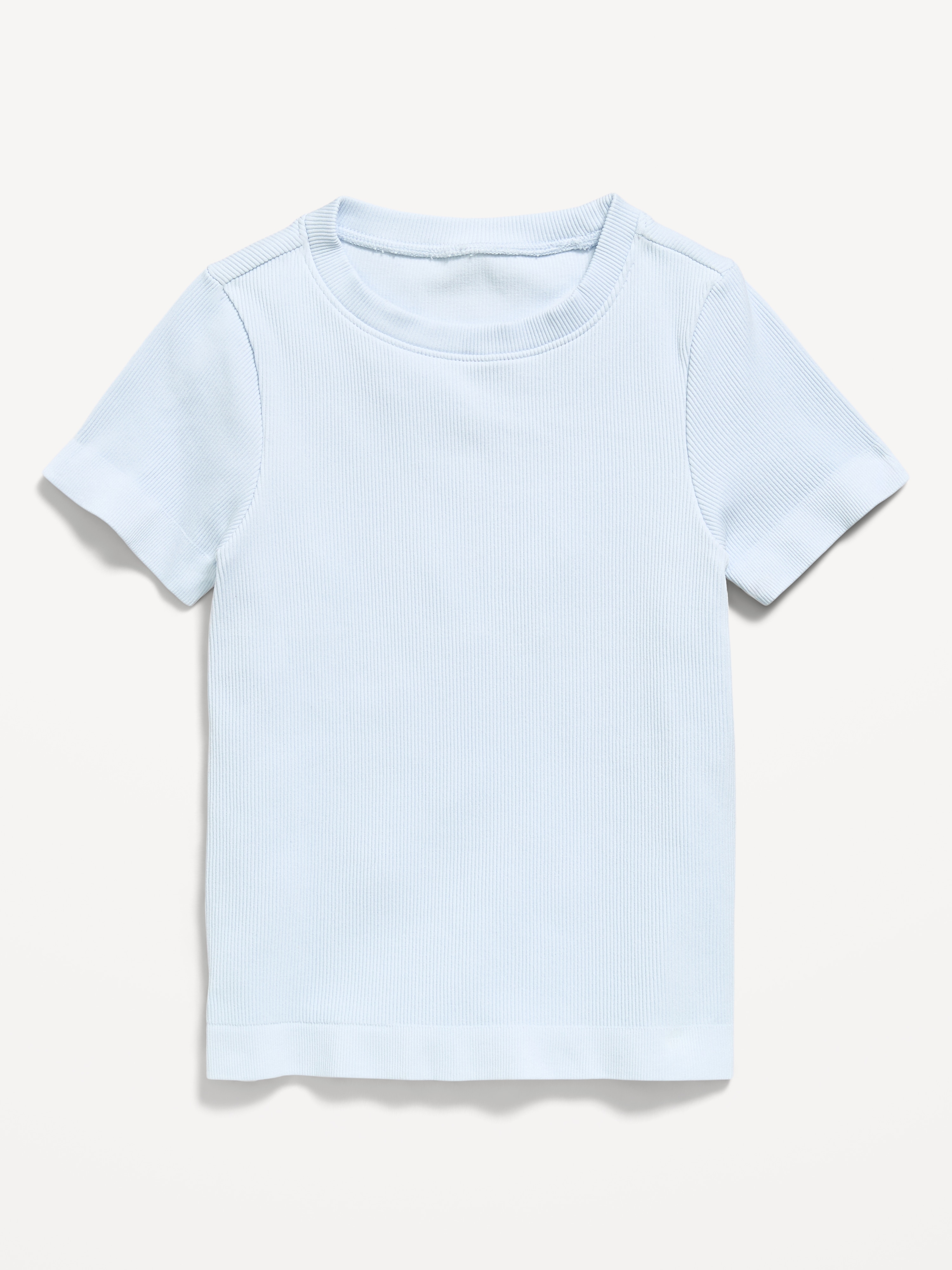Fitted Seamless Ribbed Performance Top for Girls - Contrail - 3