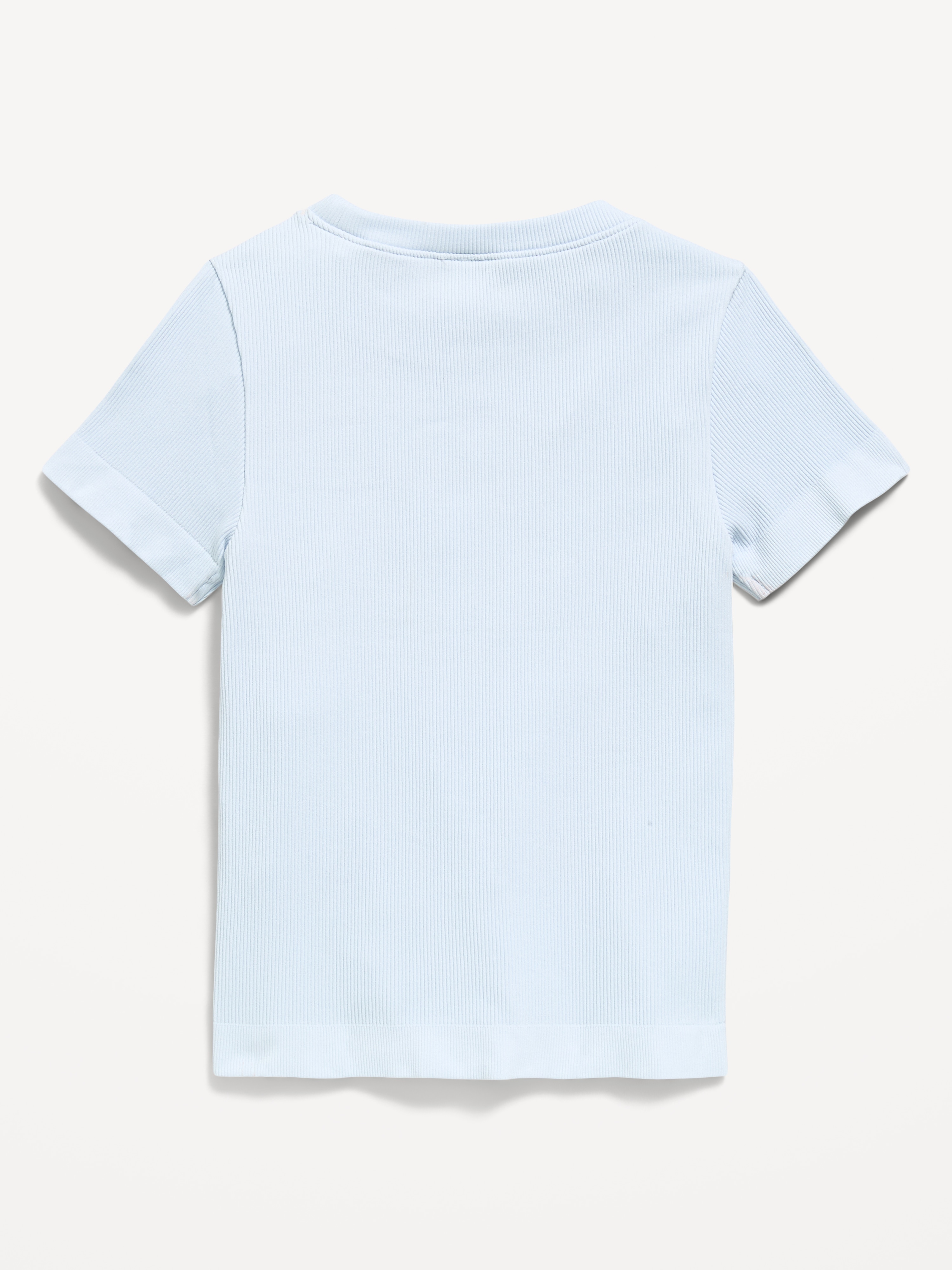 Fitted Seamless Ribbed Performance Top for Girls - Contrail - 4