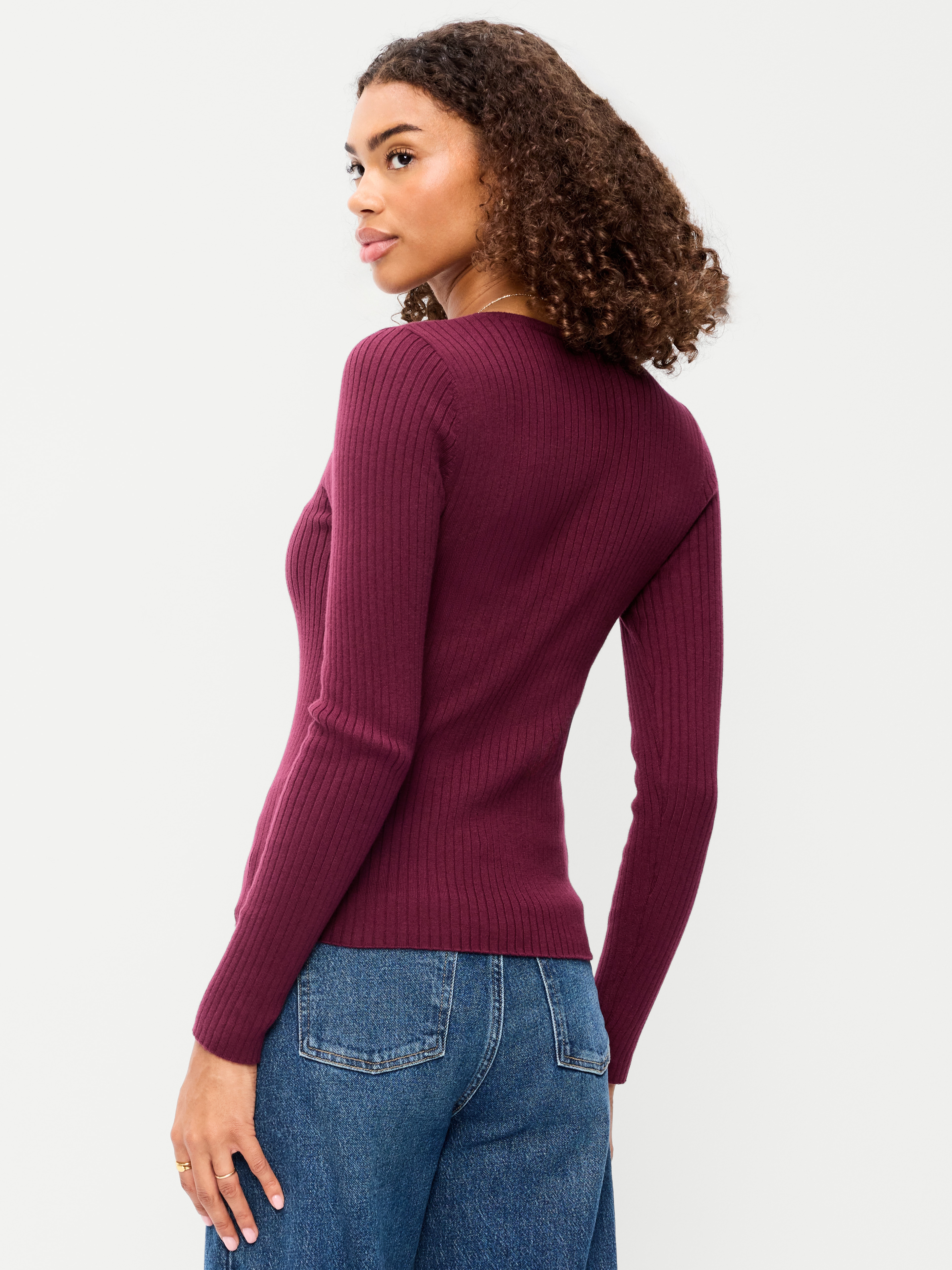 SoSoft Lite Crew-Neck Long-Sleeve Ribbed Sweater - Red Lacquer - 2
