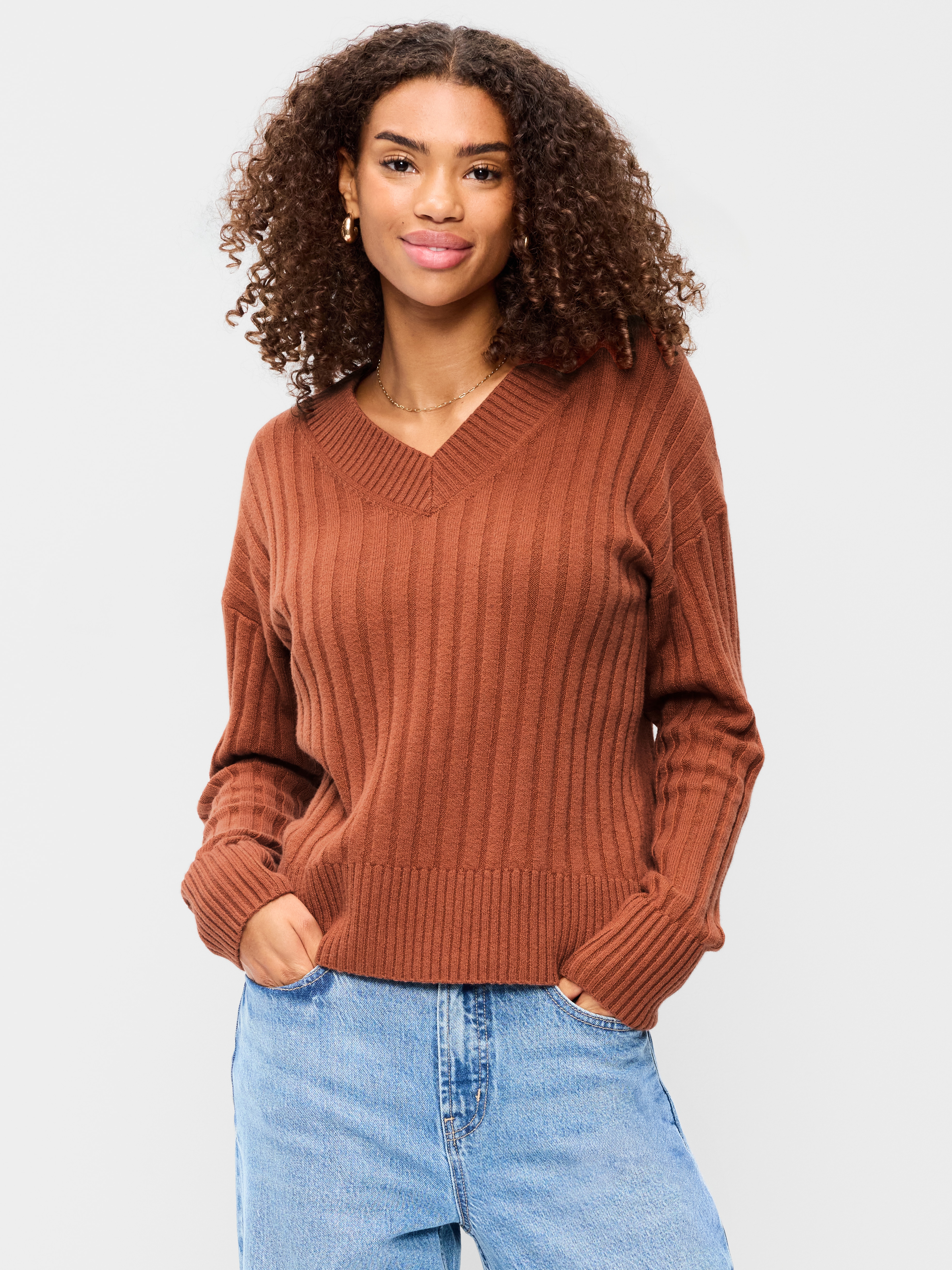 SoSoft V-Neck Sweater - Apple Cinnamon - 1
