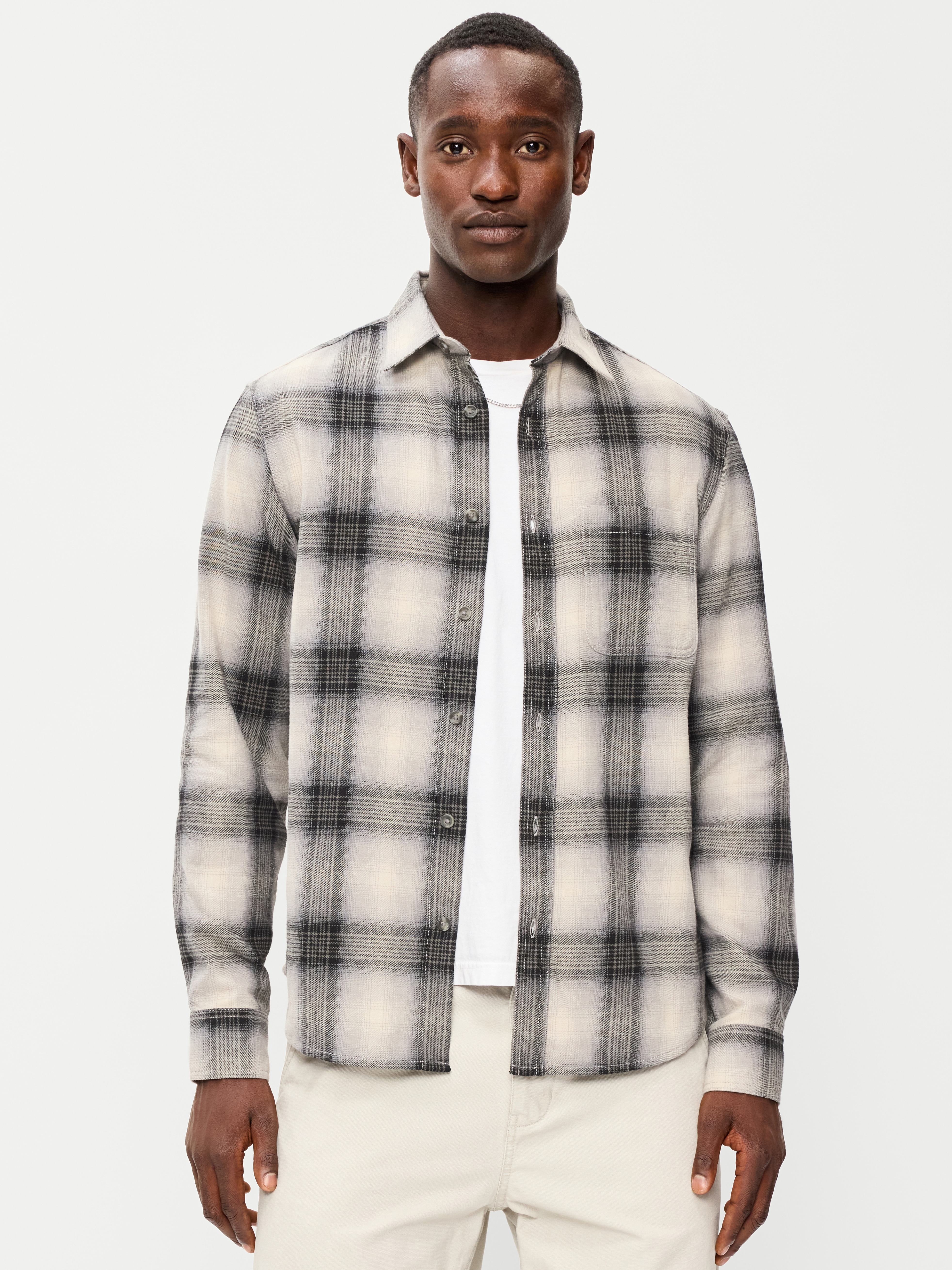 Relaxed Long-Sleeve Flannel Pocket Shirt - Fog City - 1