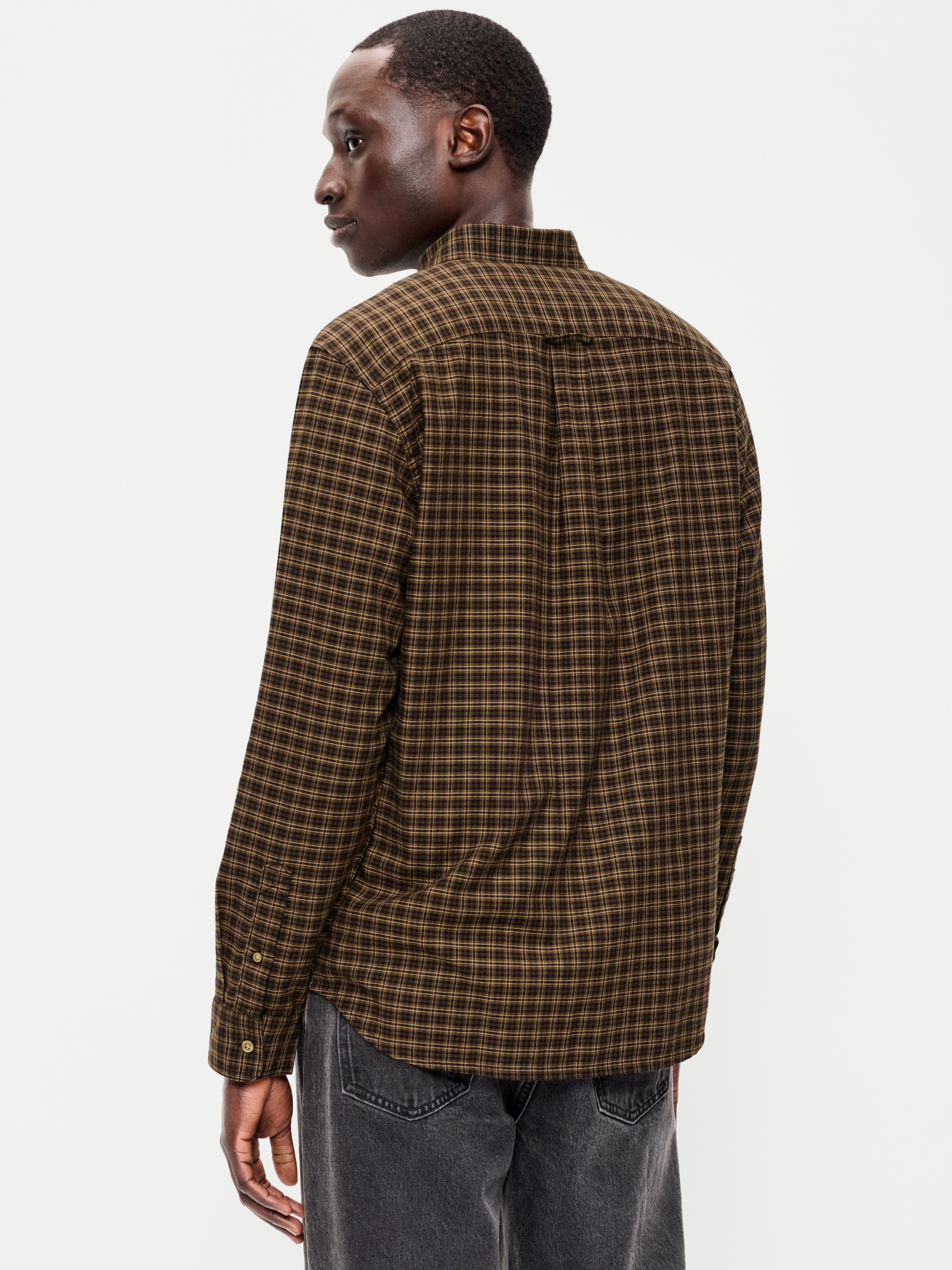 Classic Fit Everyday Oxford Shirt - Small Brown Plaid - 2