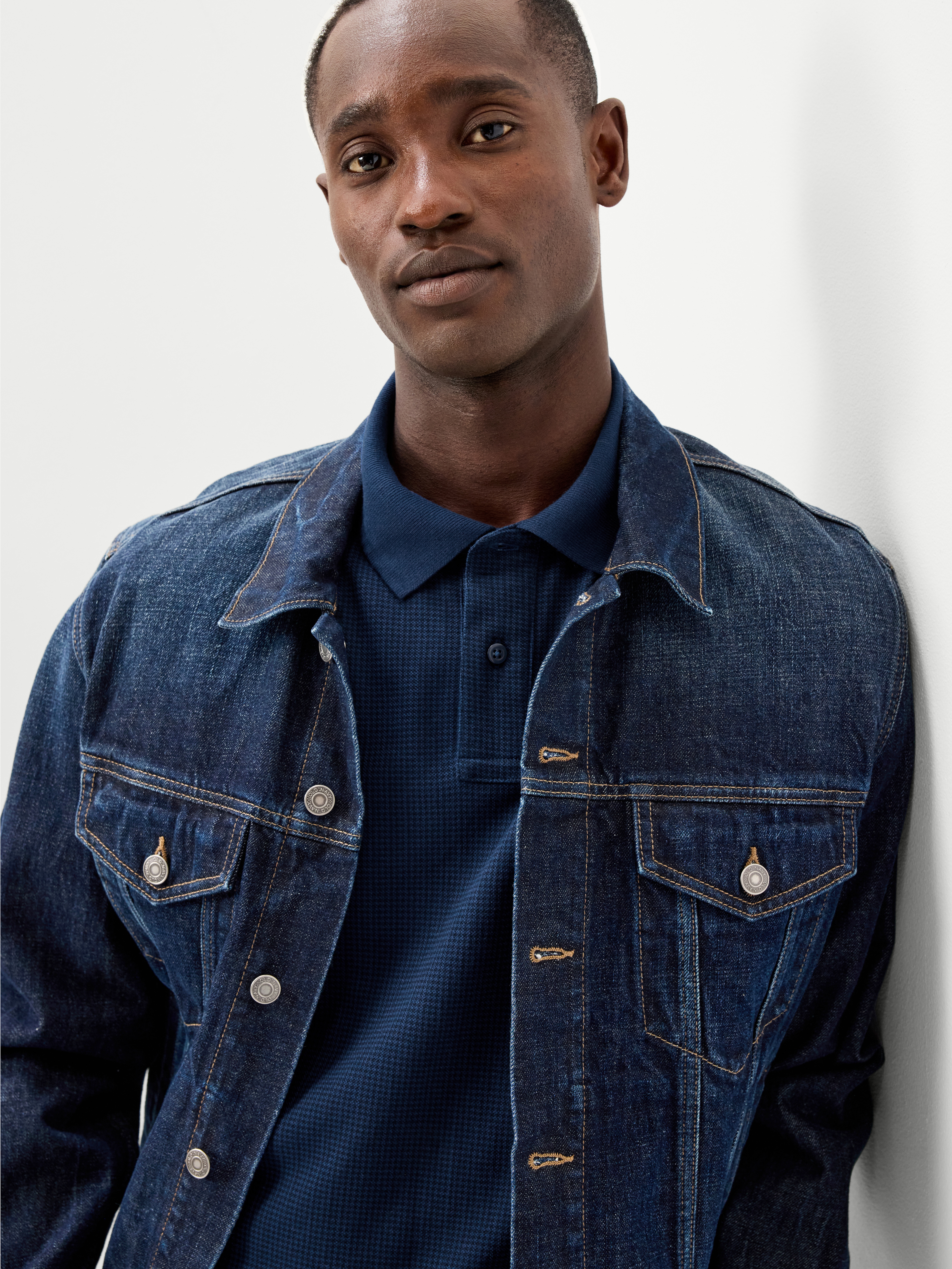 Built-In Flex Pro Polo for Men - Dark Sea Blue Print - 3