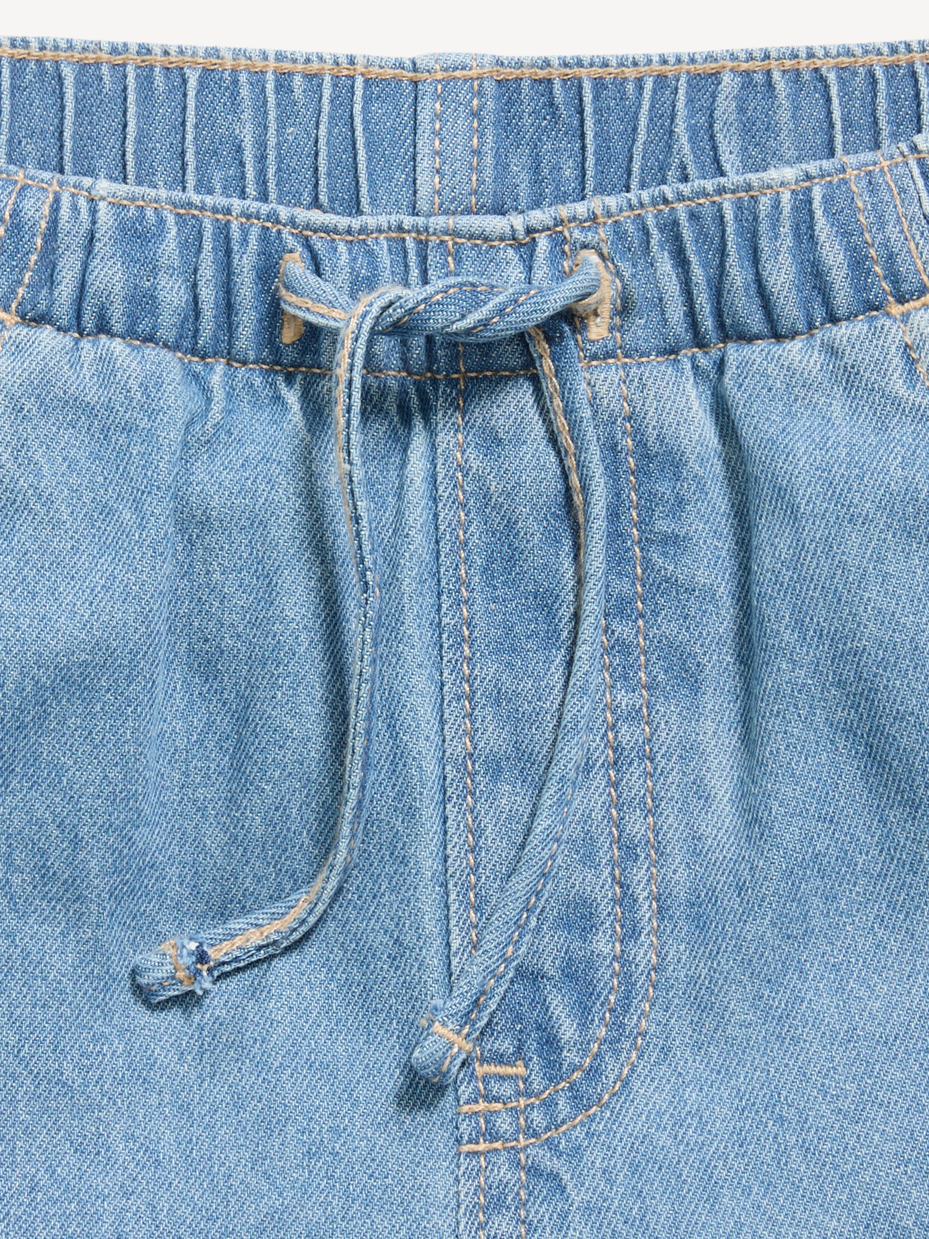 High-Waisted Pull-On Baggy Wide-Leg Jeans for Girls - Vintage - 5