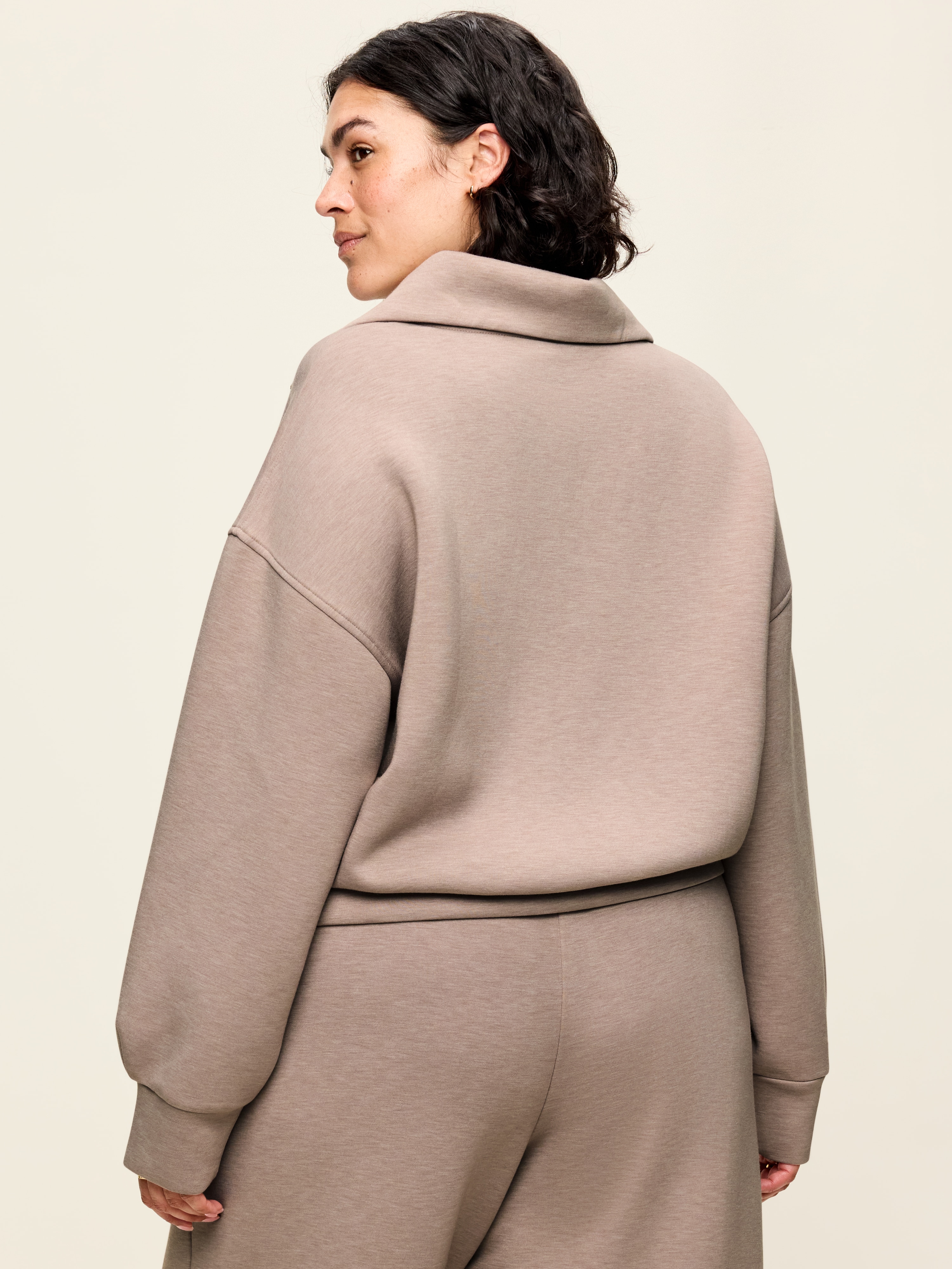 Bounce Fleece Half-Zip Pullover Sweatshirt - Mushroom - 7