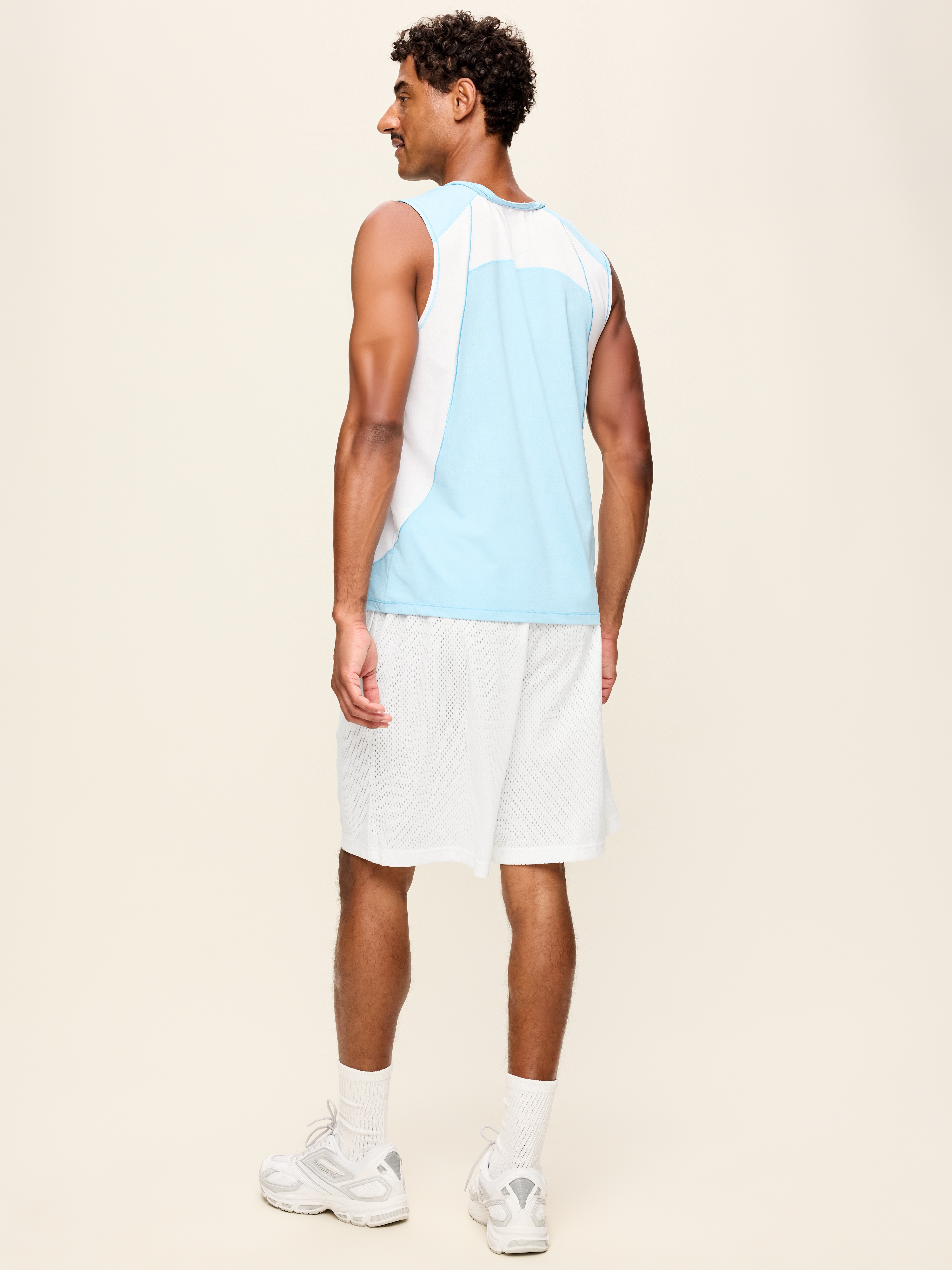 Baggy Mesh Shorts -- 9-inch inseam - White Lilies - 4