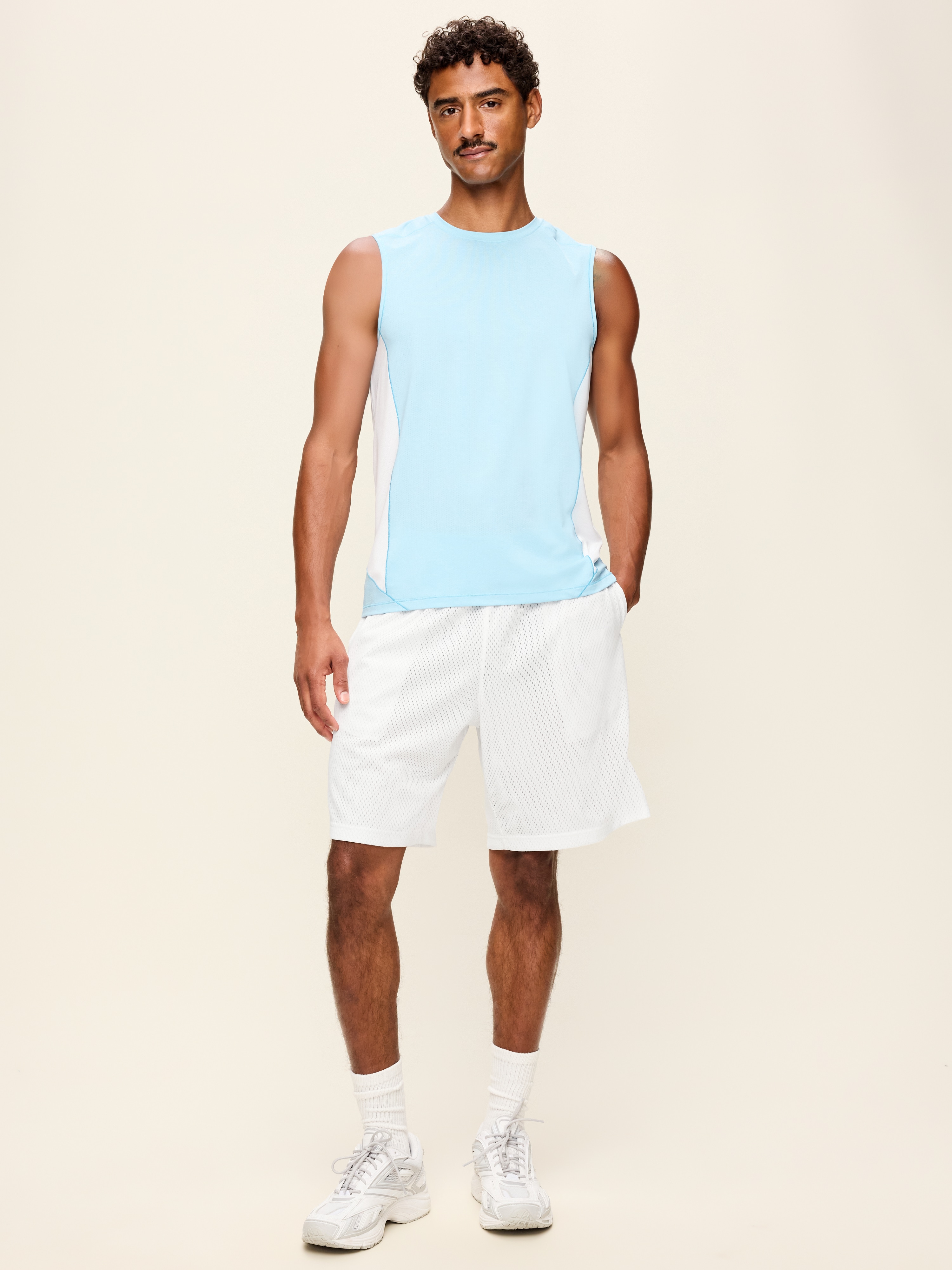 Baggy Mesh Shorts -- 9-inch inseam - White Lilies - 2