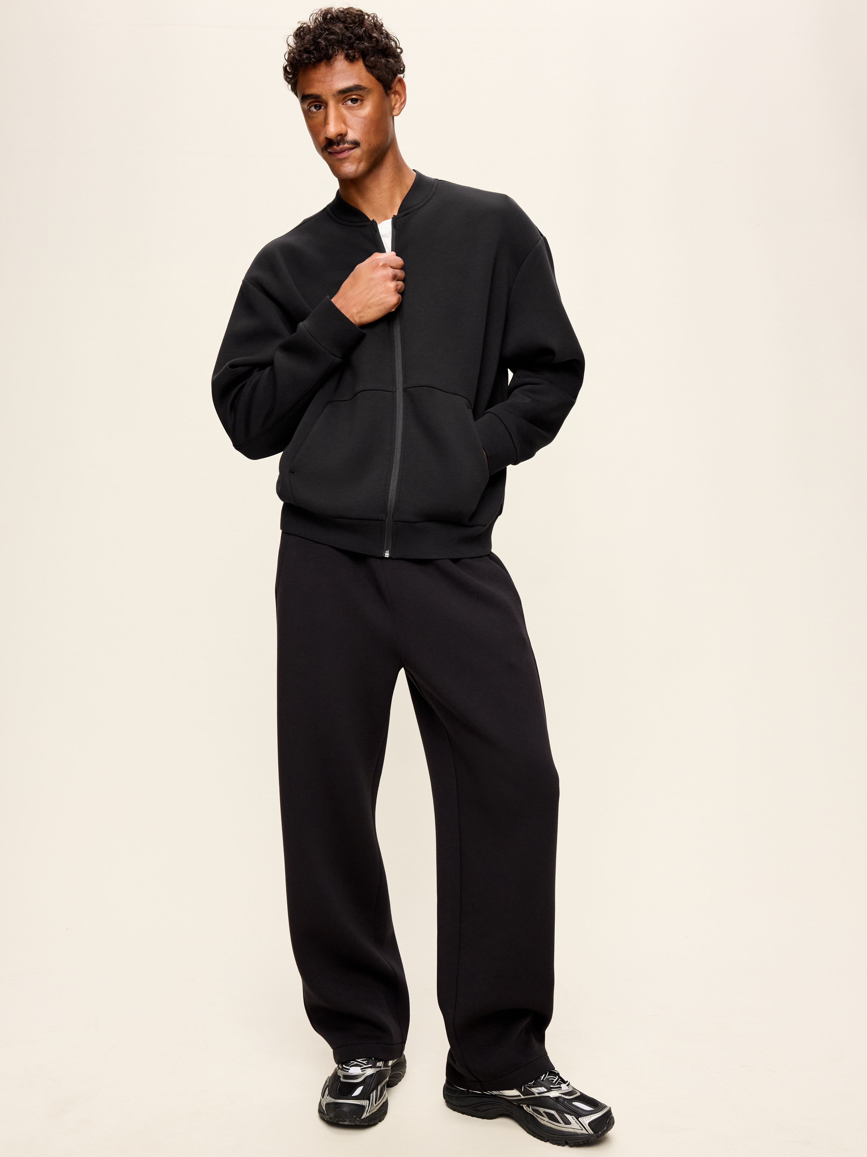 Bounce Fleece Oversized Bomber Jacket - Black Jack - 3