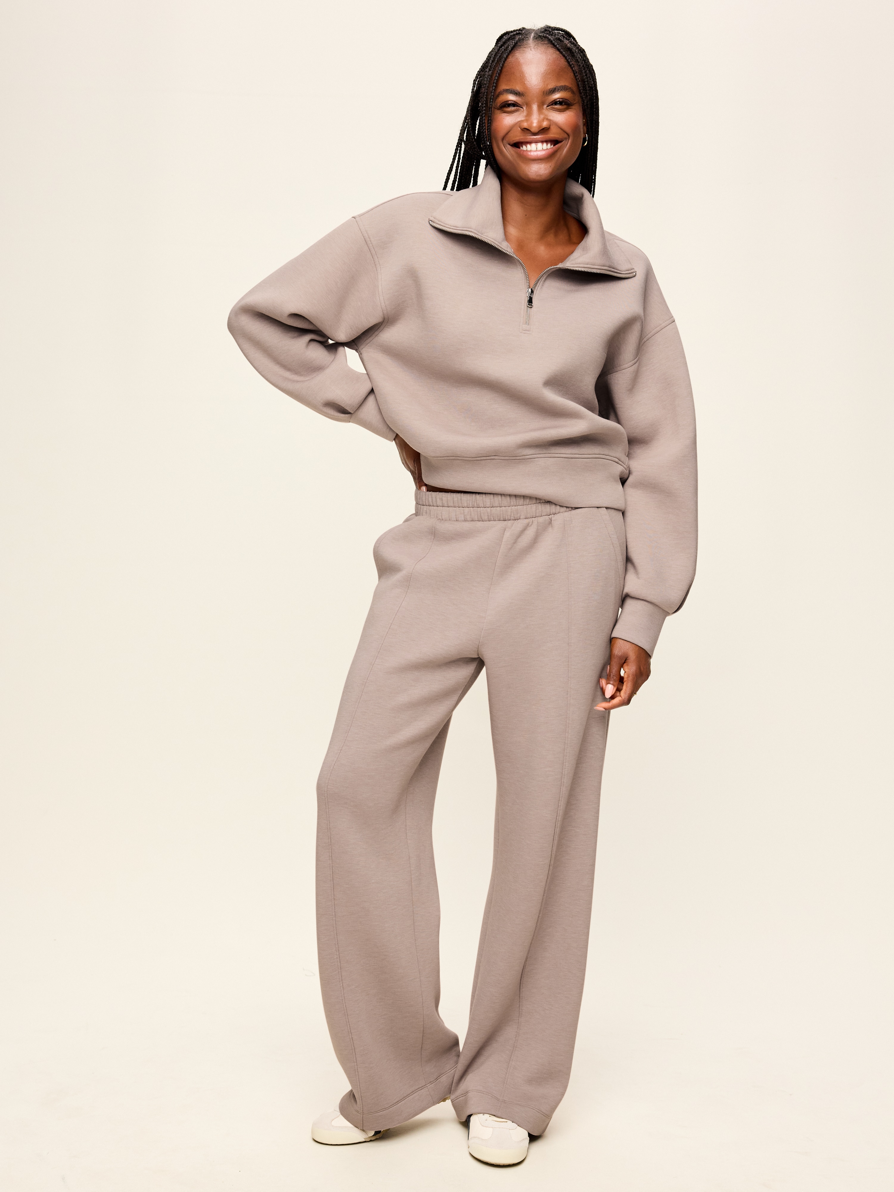 Bounce Fleece Half-Zip Pullover Sweatshirt - Mushroom - 3