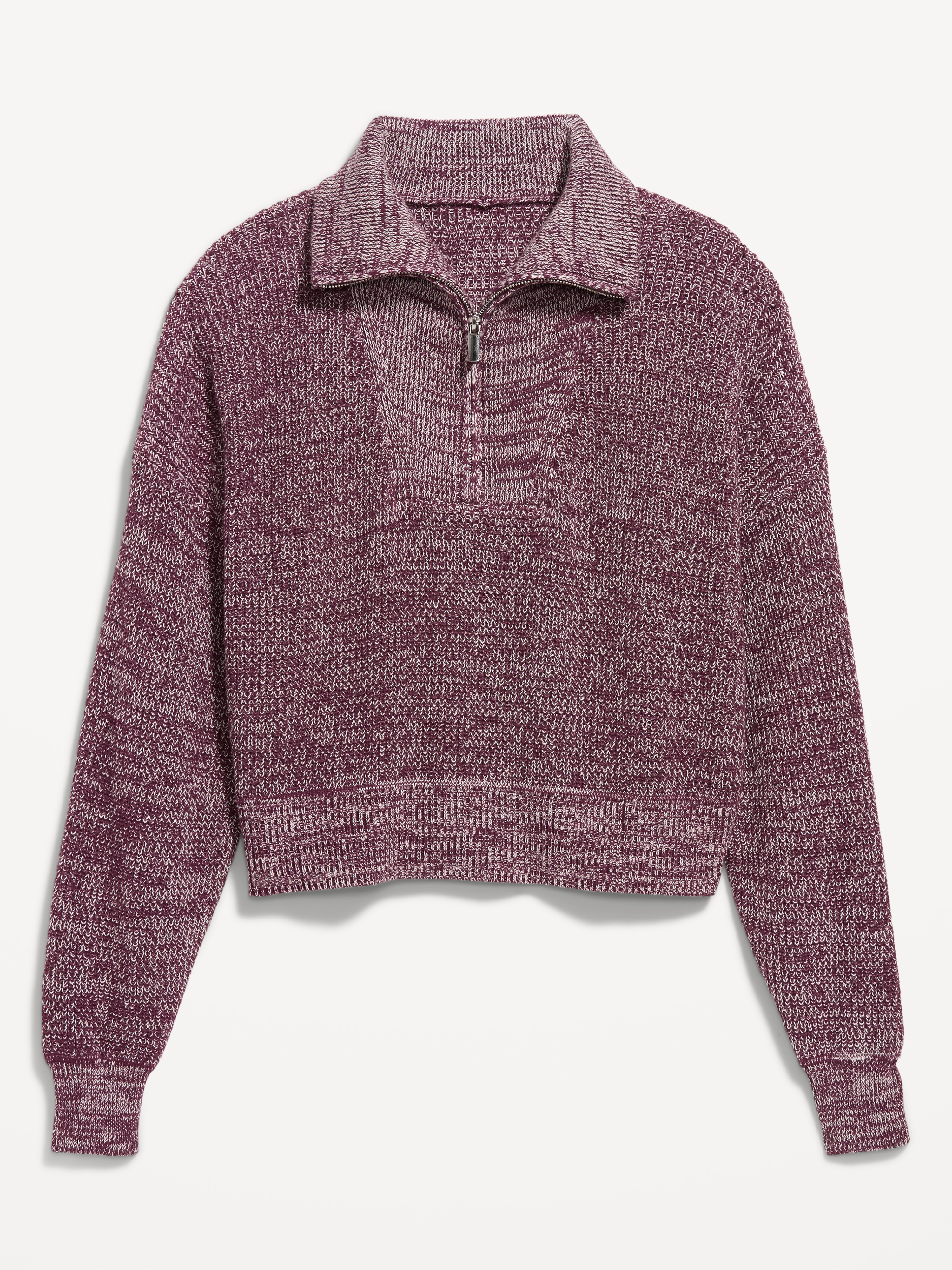 Seaside Cotton Shaker Oversized Half-Zip Sweater - Reddy Or Not - 2