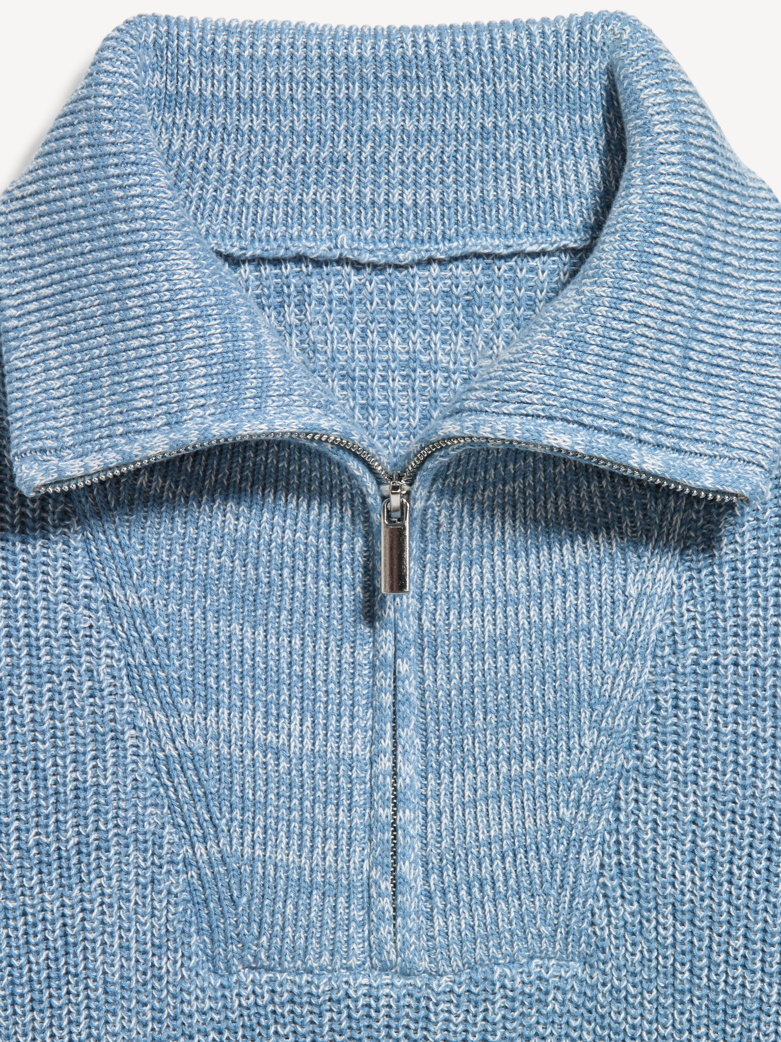 Seaside Cotton Shaker Oversized Half-Zip Sweater - Naturalist Blue - 6