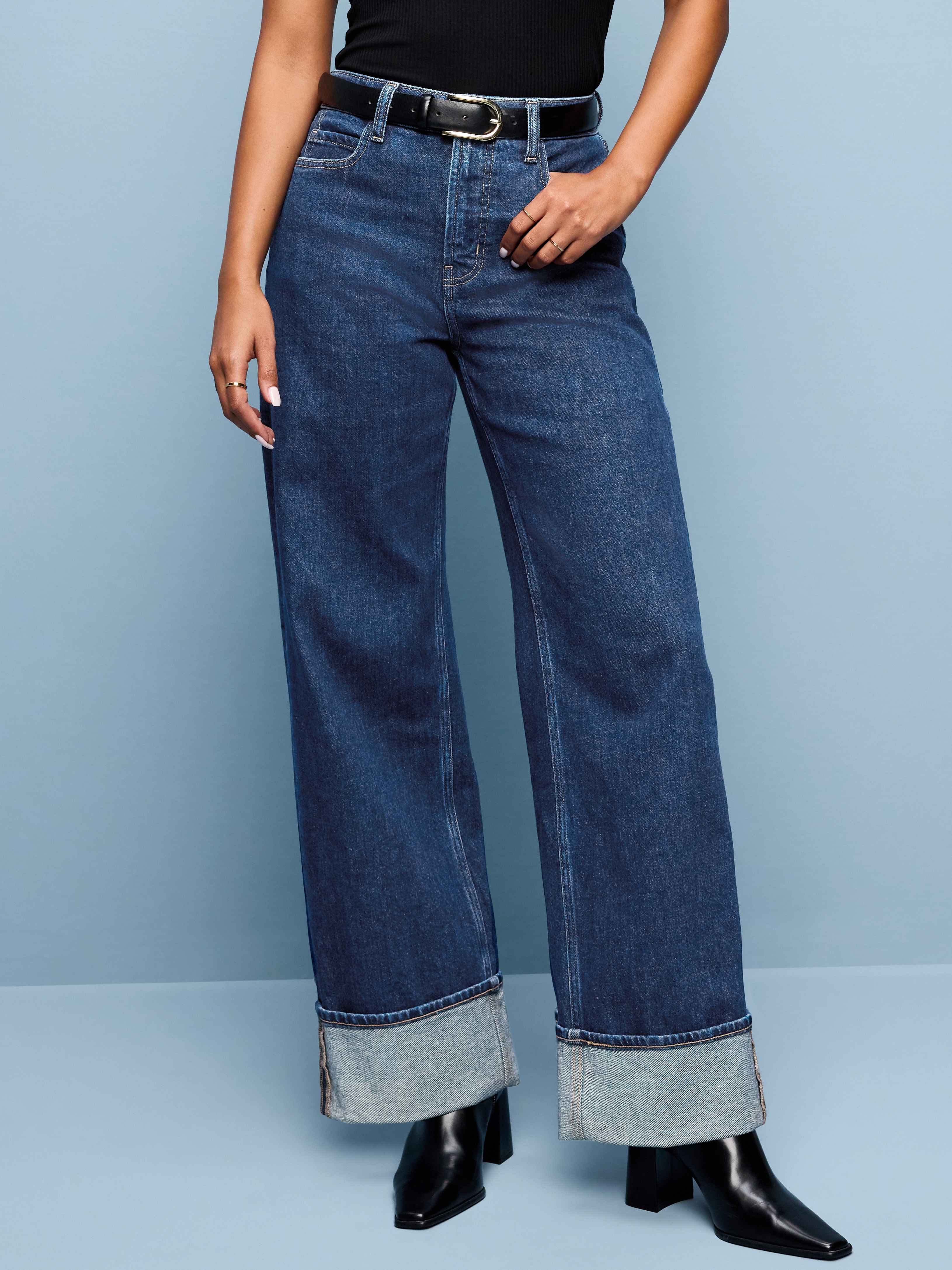 Curvy Extra High-Waisted Wide-Leg Jeans - Dawn Cuff - 2
