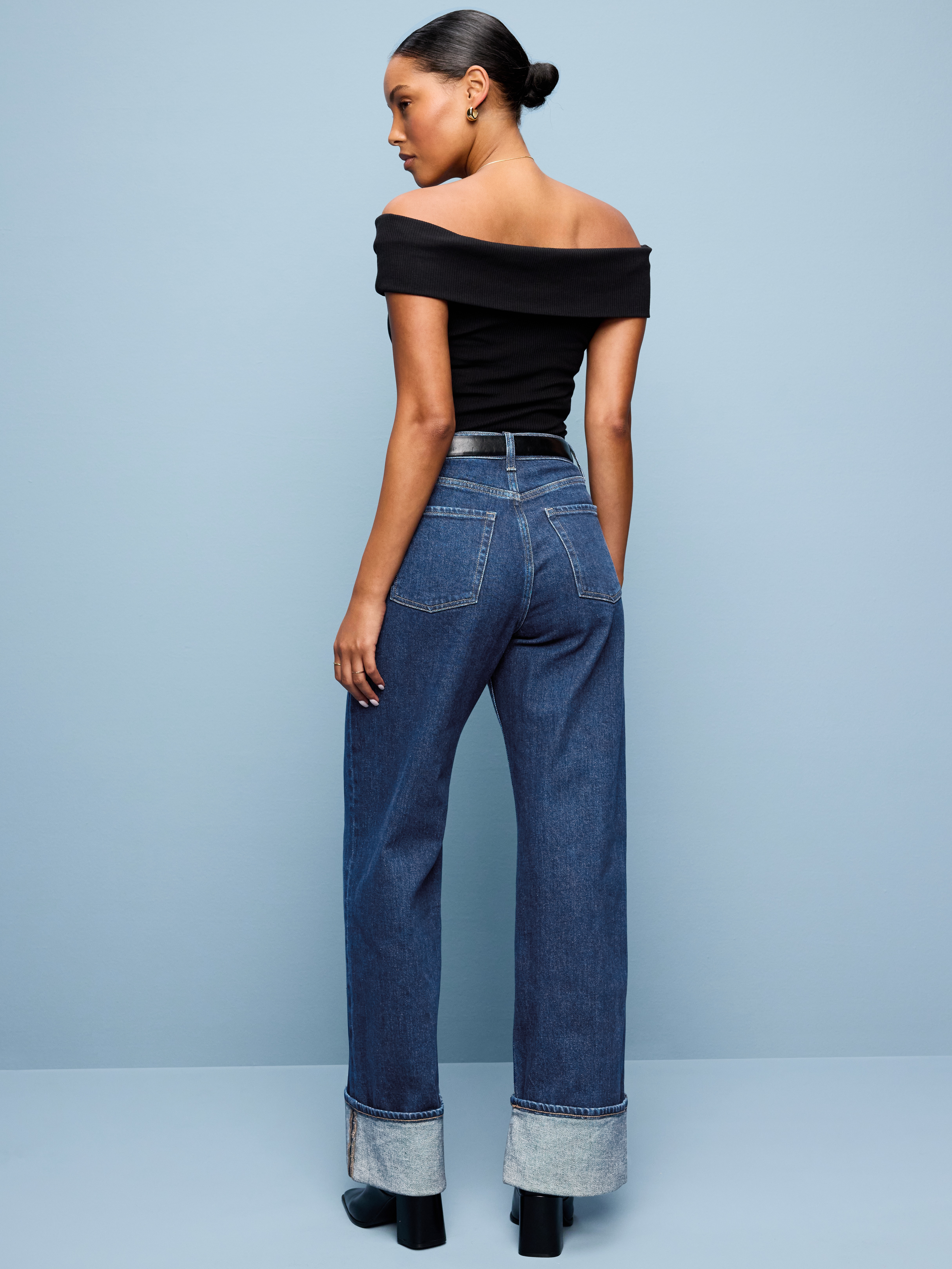 Curvy Extra High-Waisted Wide-Leg Jeans - Dawn Cuff - 3