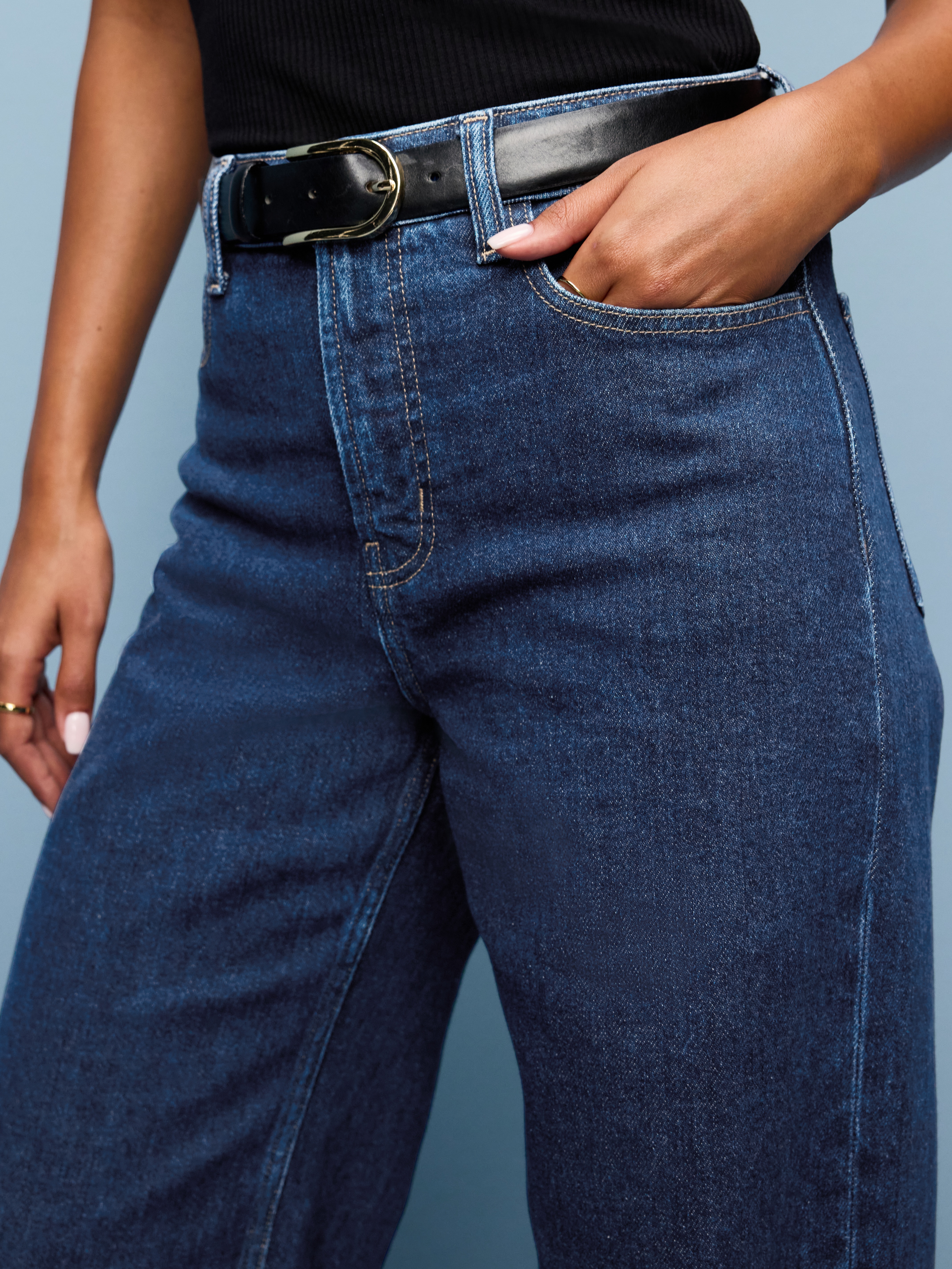 Curvy Extra High-Waisted Wide-Leg Jeans - Dawn Cuff - 4