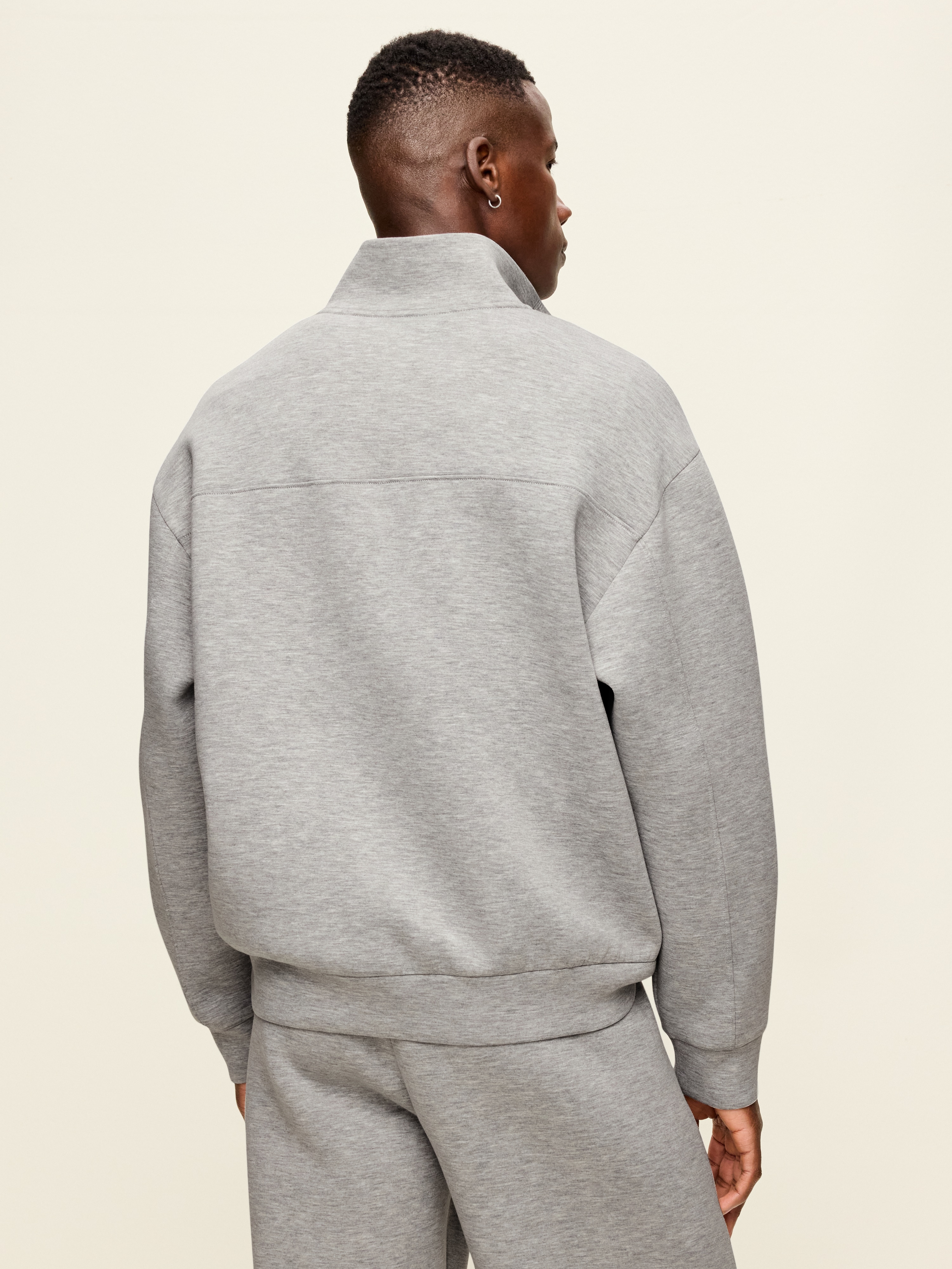 Bounce Fleece Oversized Half-Zip Pullover Sweatshirt - Heather Gray - 2