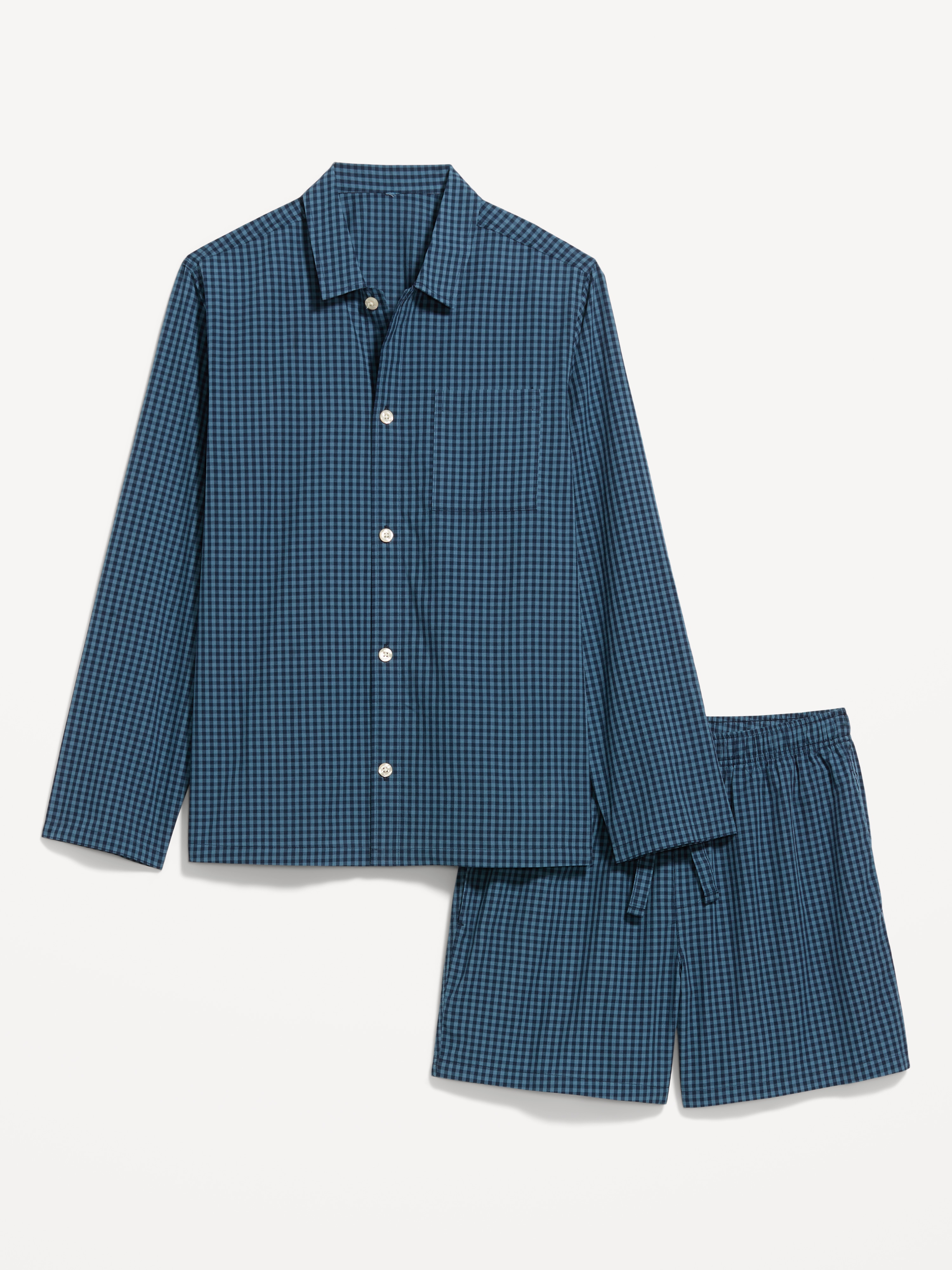 Poplin Pajama Shorts Set - Gingham - 1