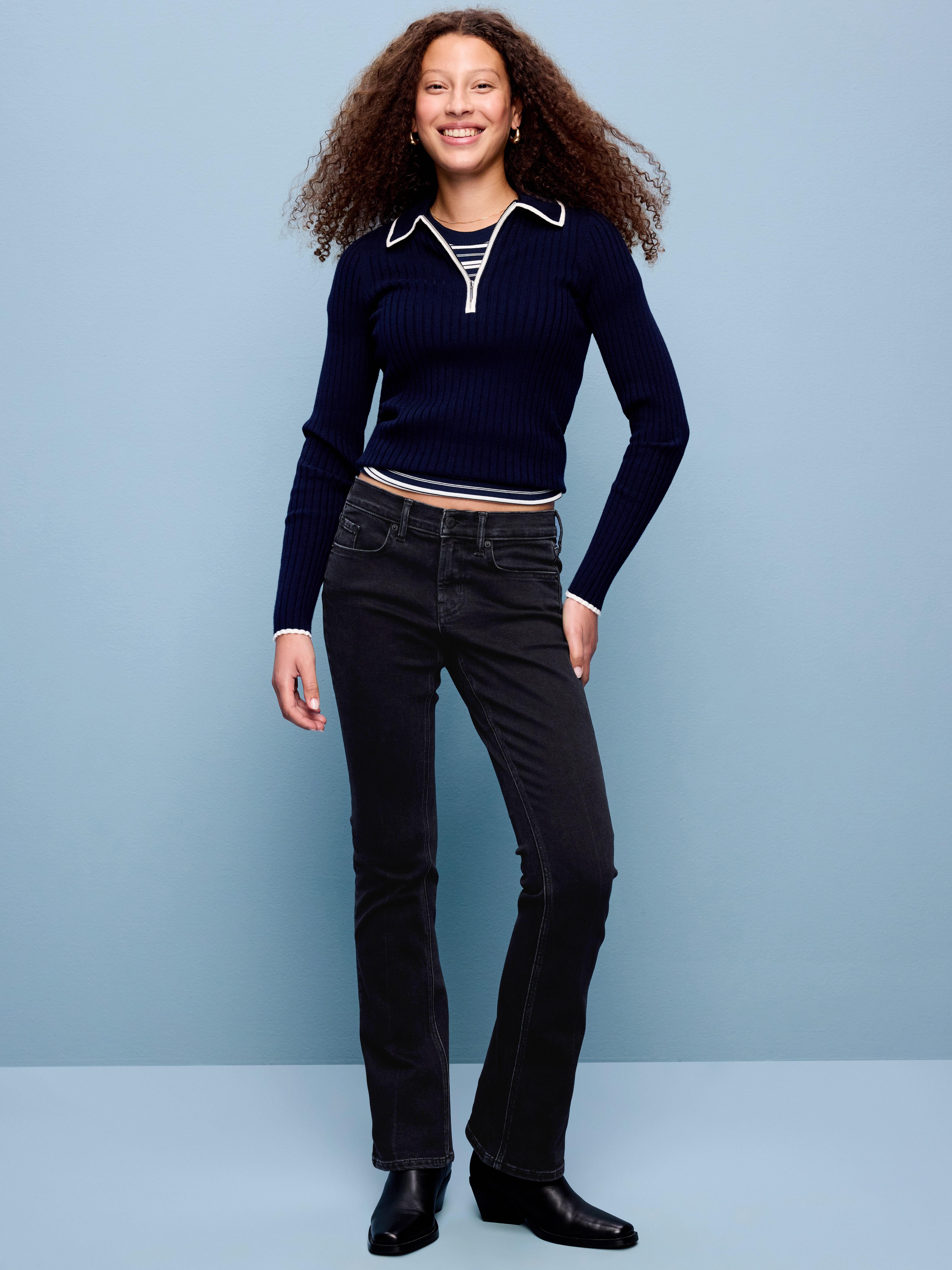 Low-Rise Boot-Cut Jeans - Bobby Jo - 1