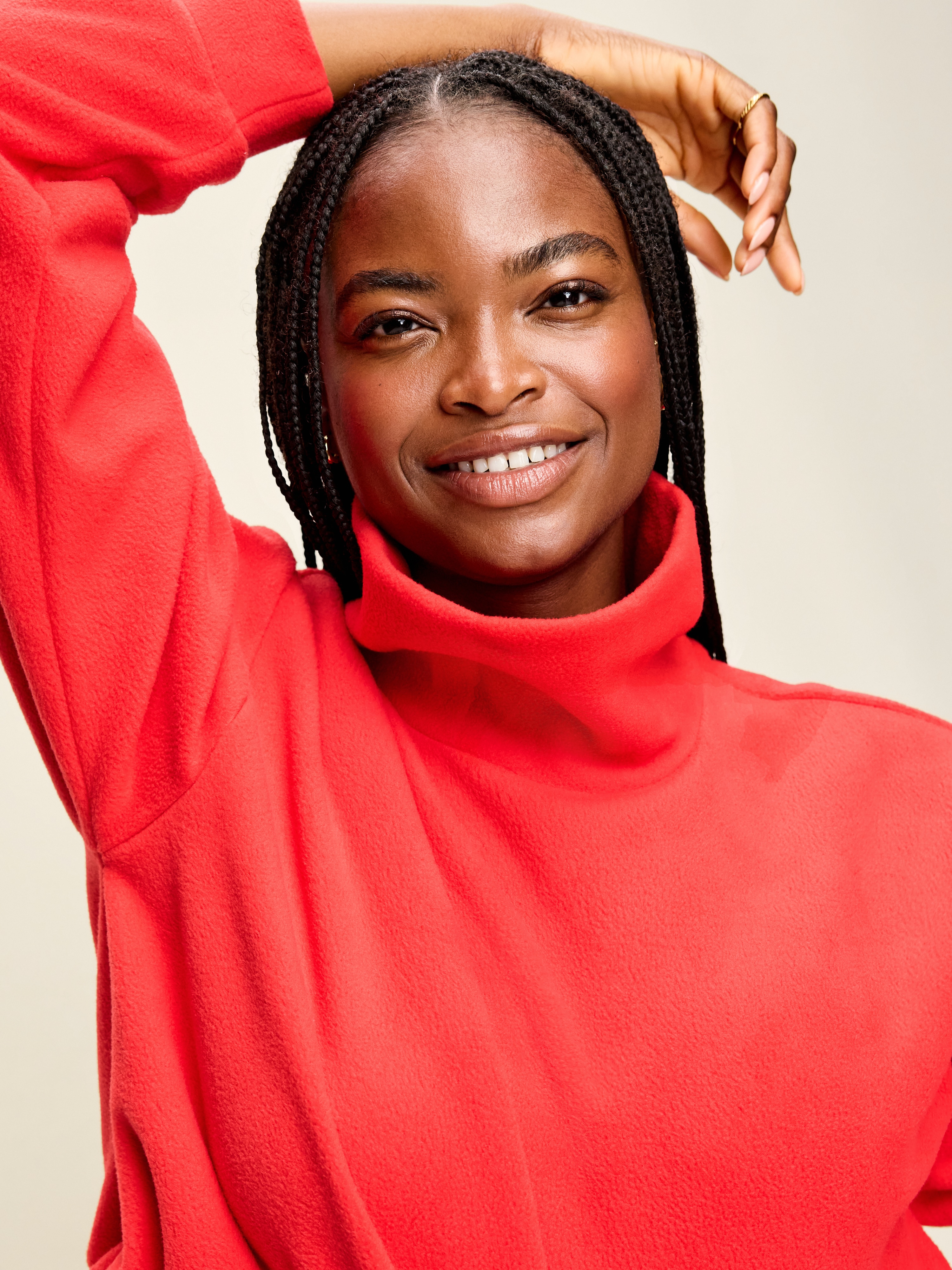 Performance Fleece Funnel Neck Pullover - Amaryllis - 4