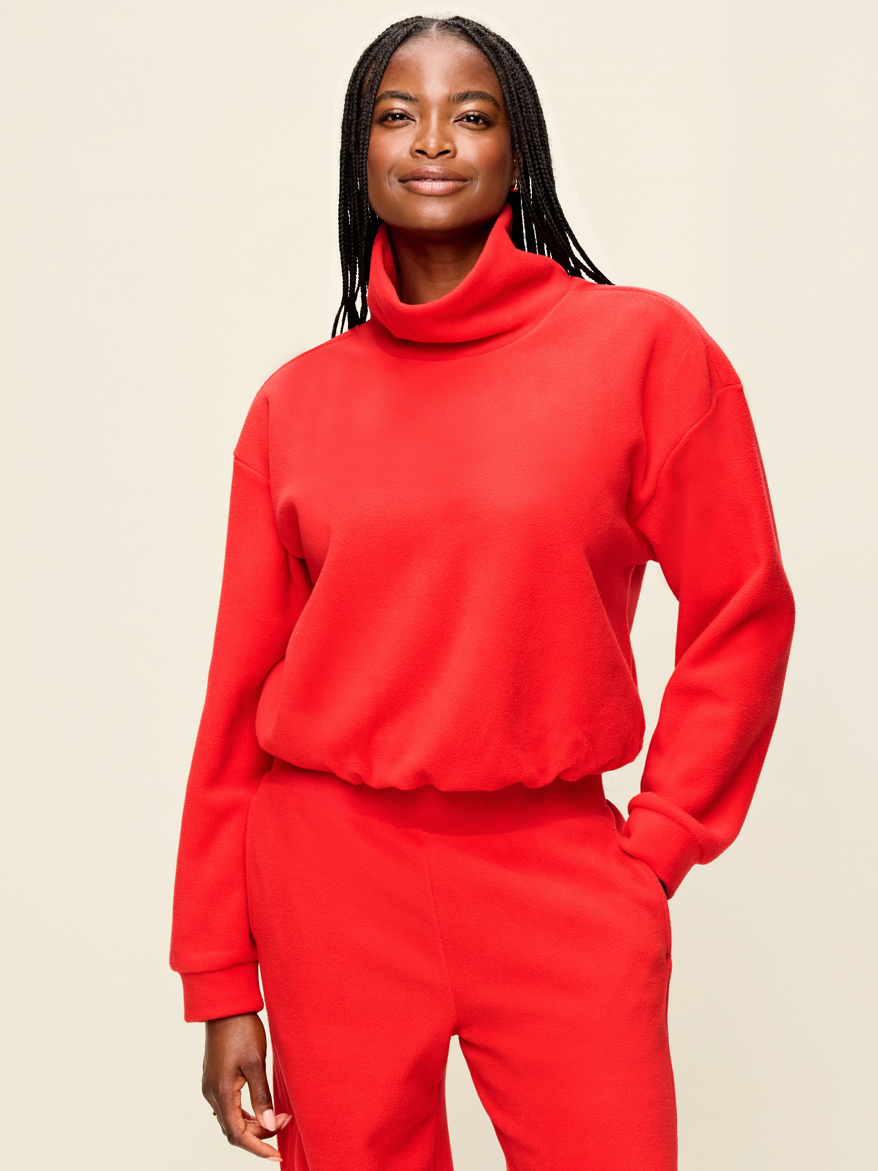 Performance Fleece Funnel Neck Pullover - Amaryllis - 1