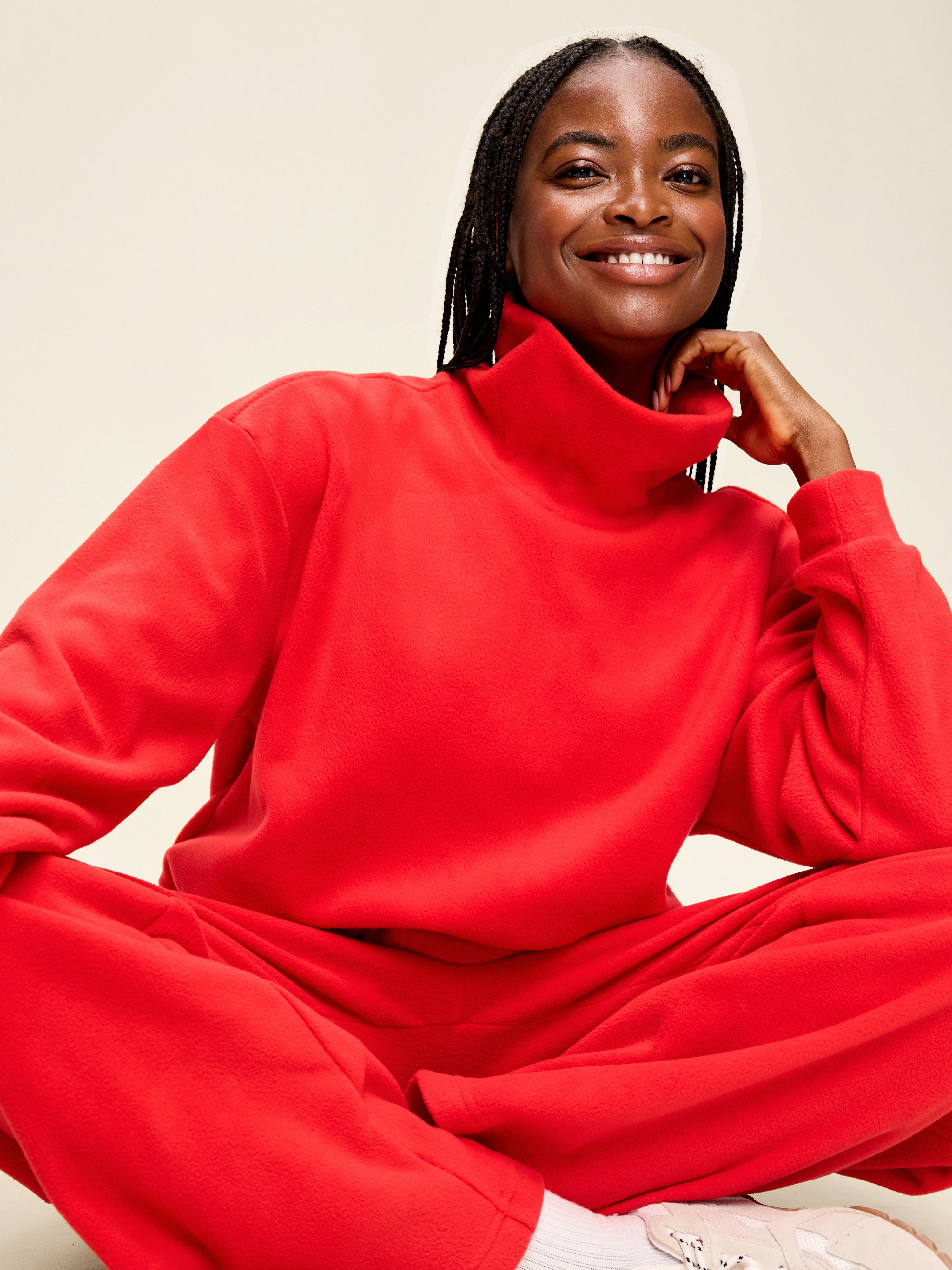 Performance Fleece Funnel Neck Pullover - Amaryllis - 3