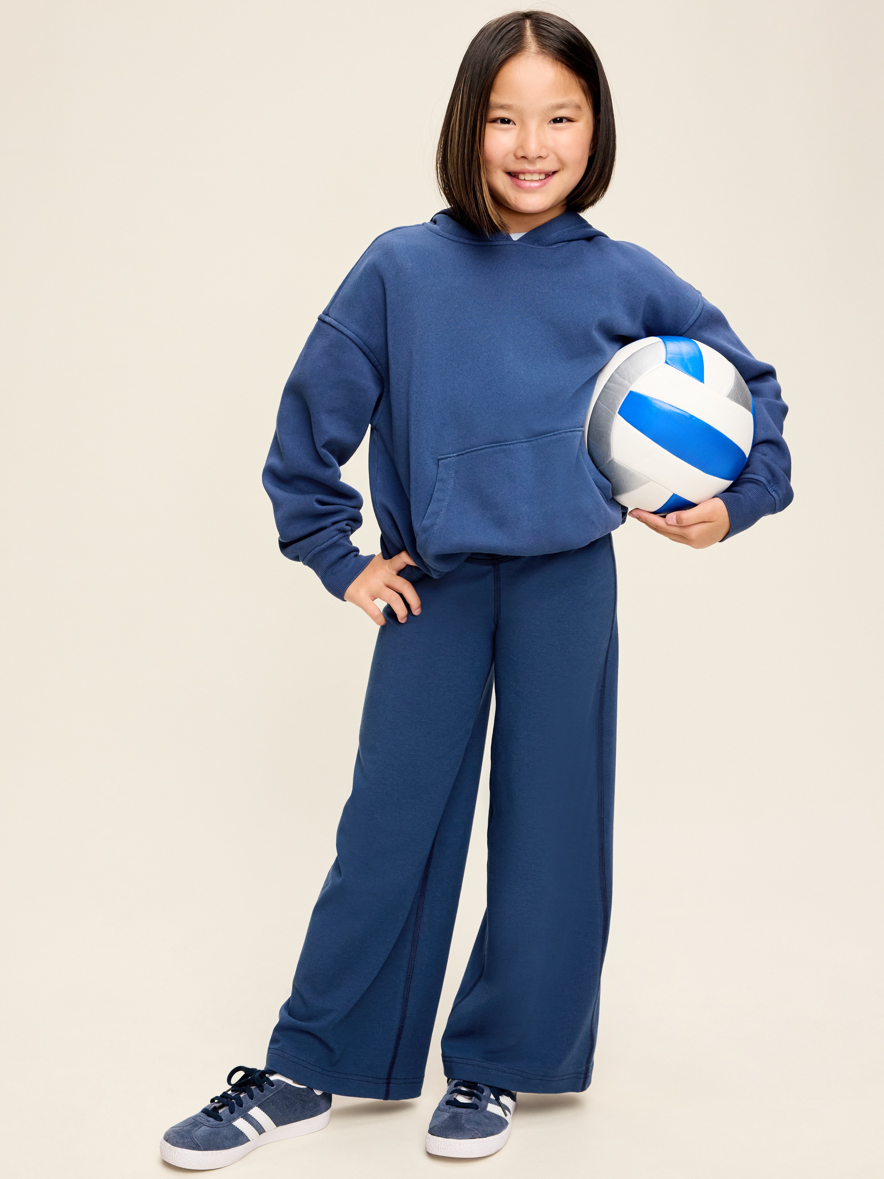 High-Waisted PowerChill Crossover Wide-Leg Pants for Girls - Obscure Night - 3