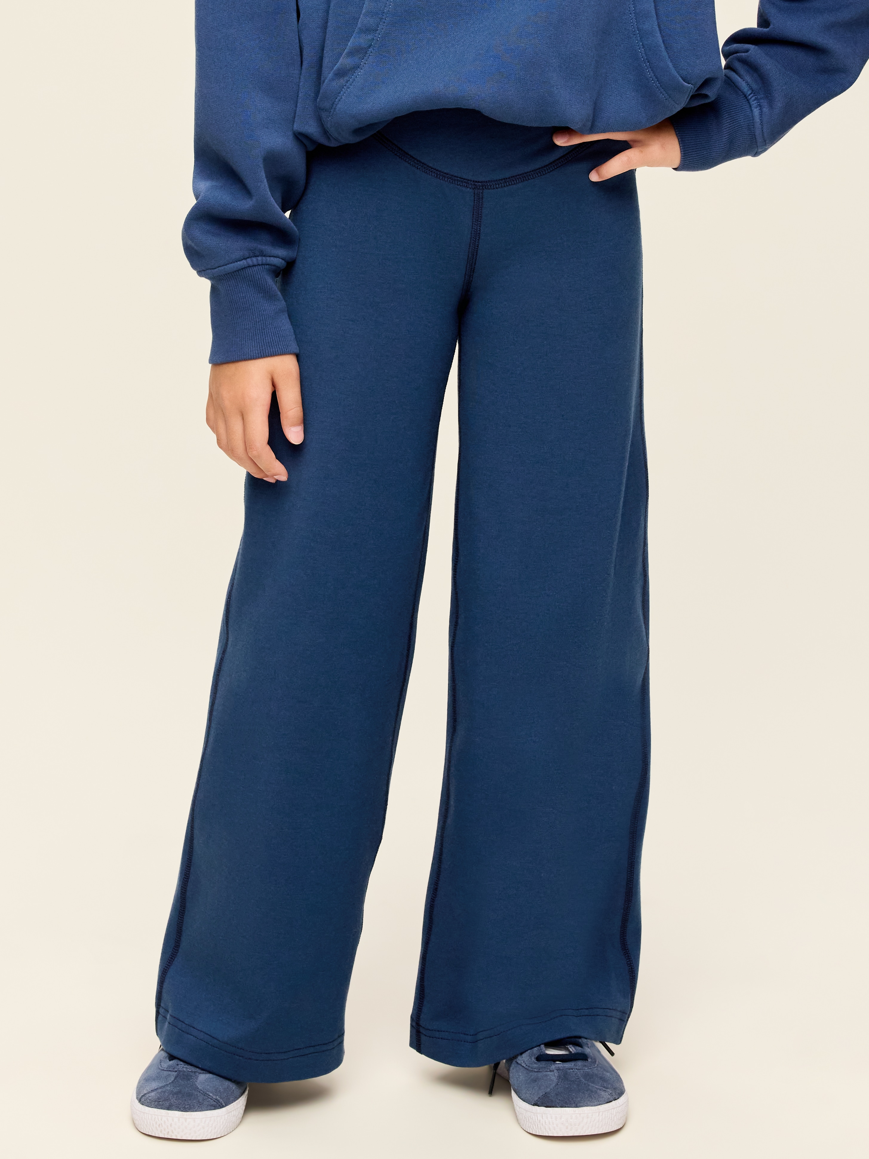High-Waisted PowerChill Crossover Wide-Leg Pants for Girls - Obscure Night - 1