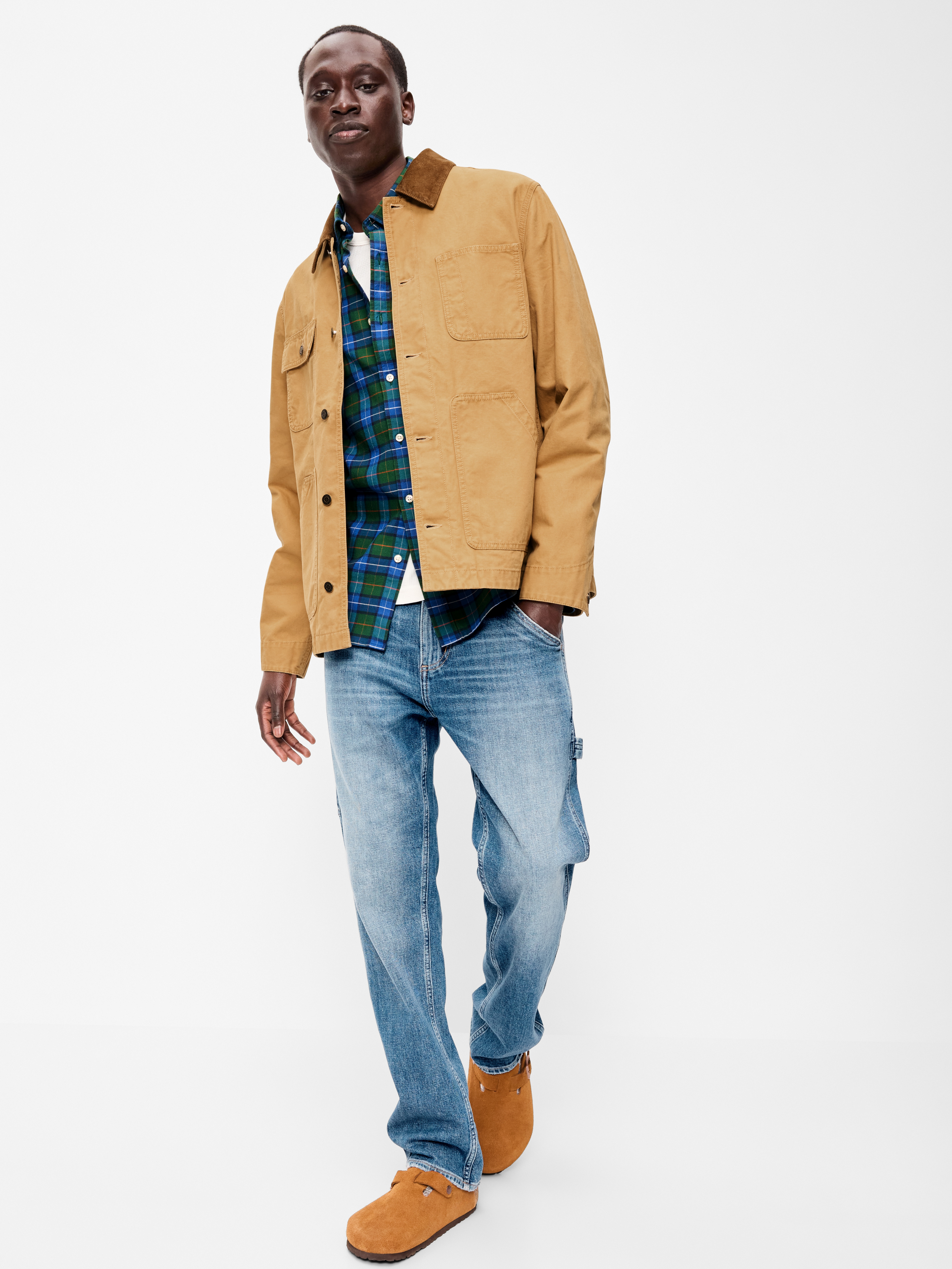 Classic Fit Everyday Oxford Shirt - Green/Blue Plaid - 3