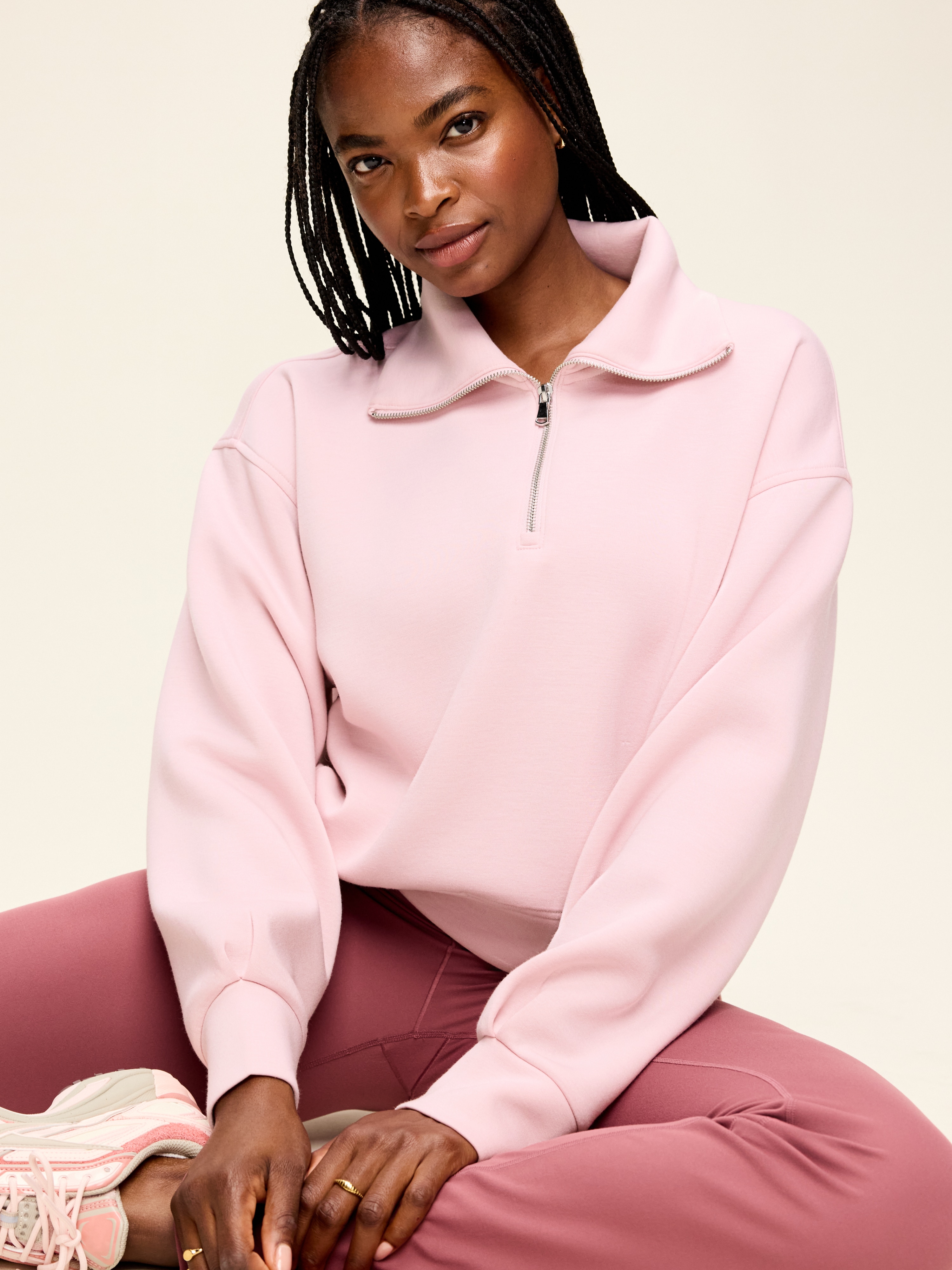 Bounce Fleece Half-Zip Pullover Sweatshirt - Fairytale Rose - 3