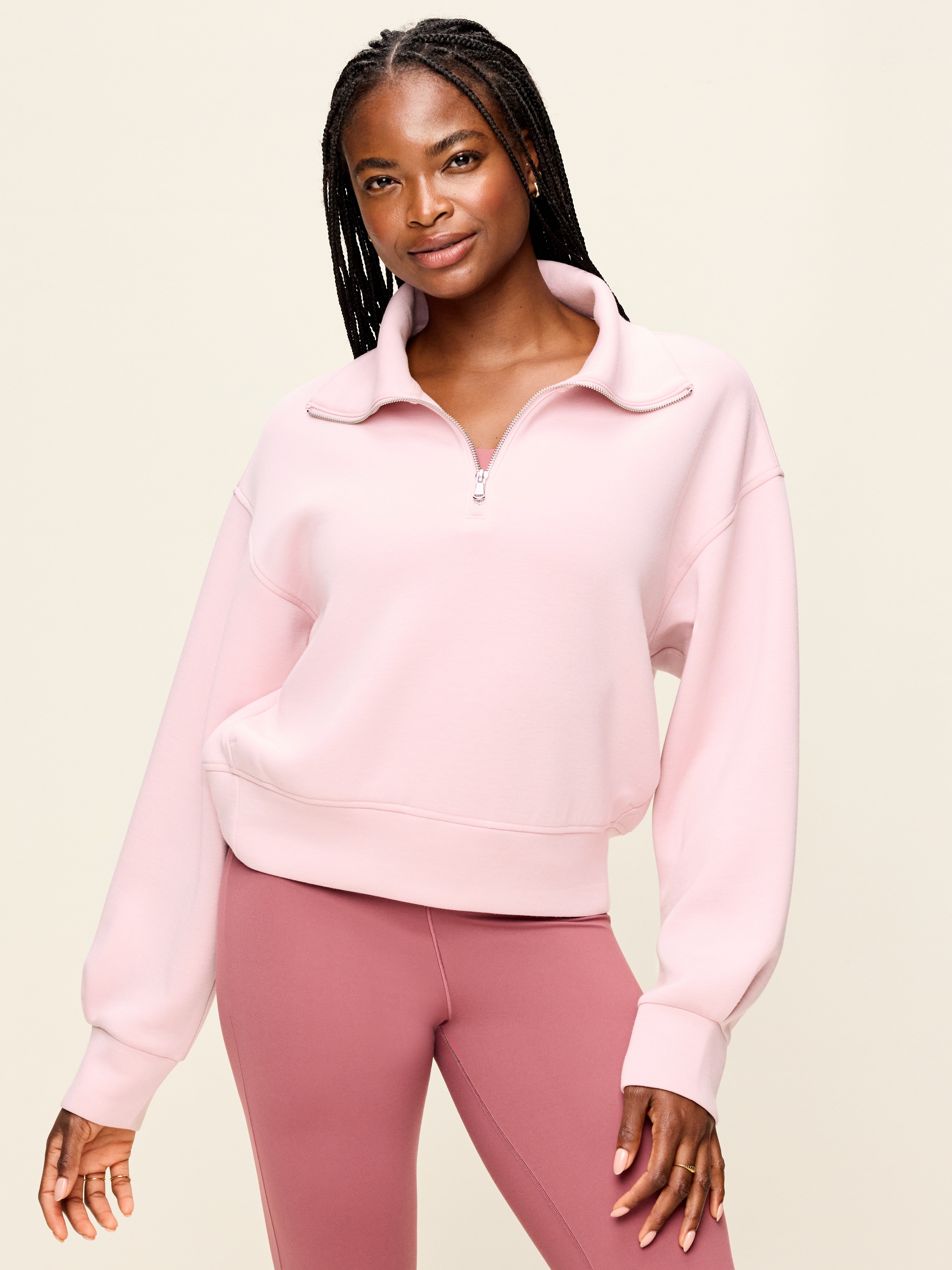 Bounce Fleece Half-Zip Pullover Sweatshirt - Fairytale Rose - 1