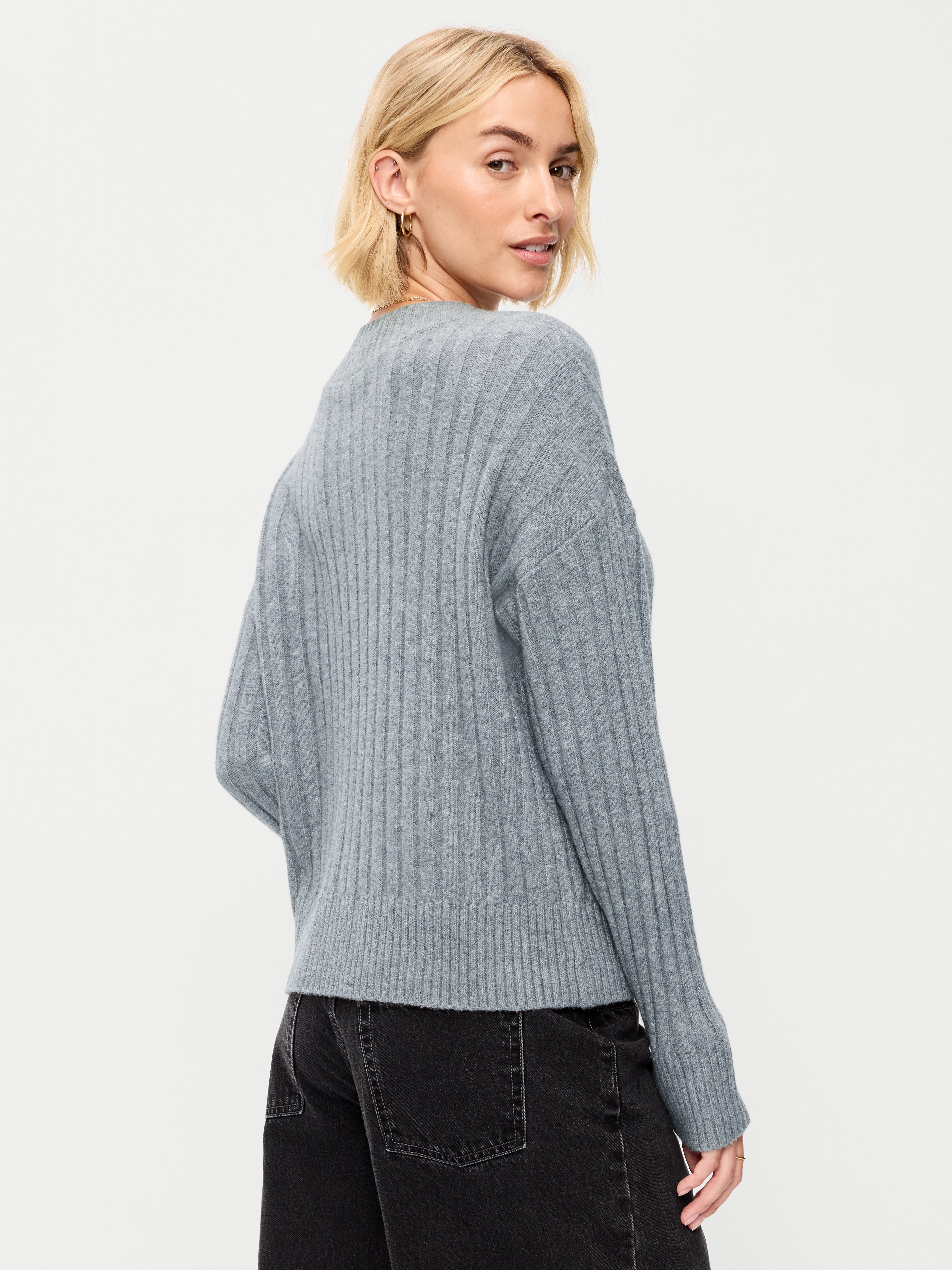 SoSoft V-Neck Sweater - Heather Gray - 2