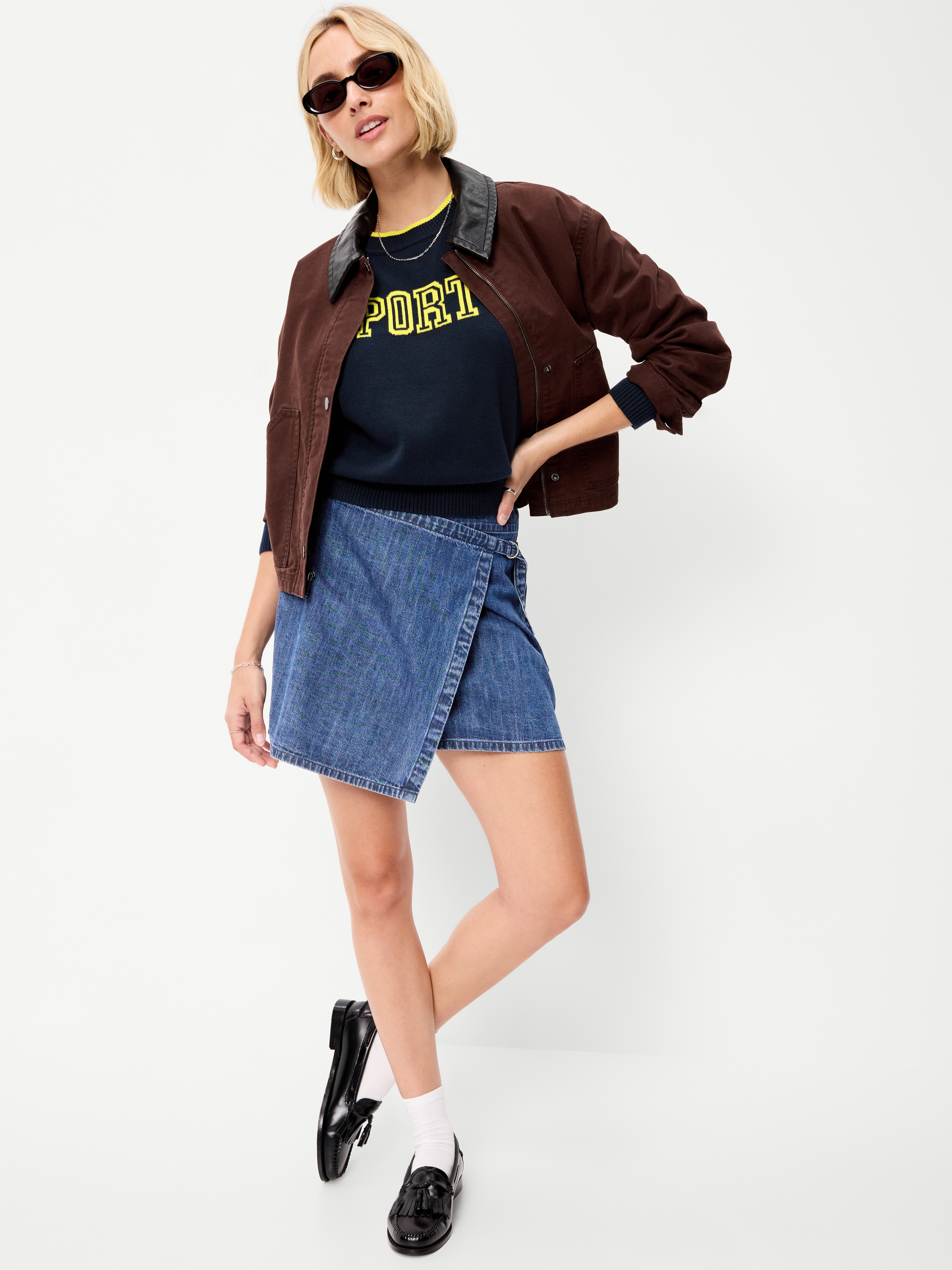 Cotton-Blend Crew-Neck Cropped Sweater - Sports - 3
